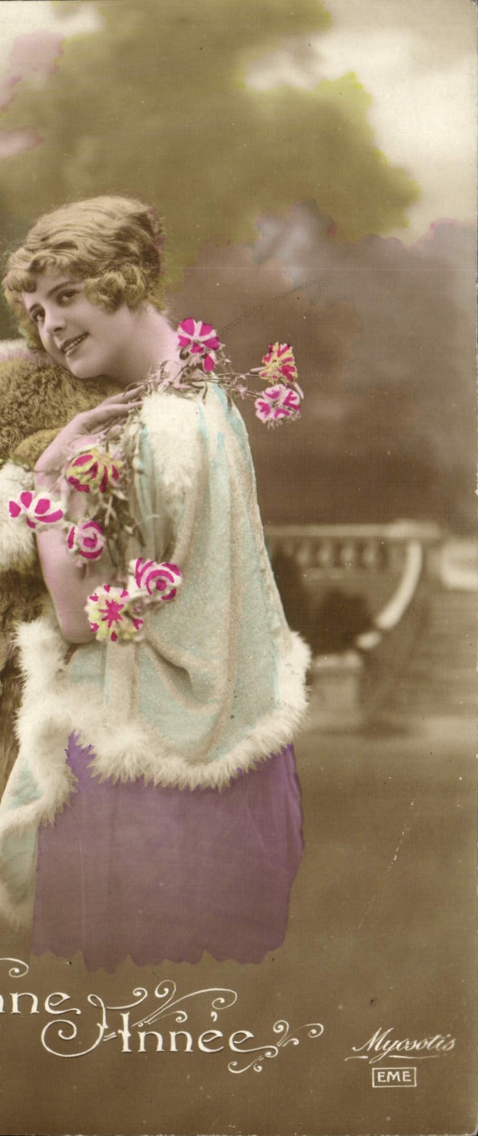 CPA Bonne Annee Femme