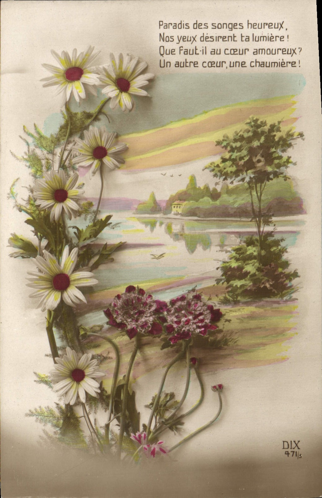 CPA Bonne Annee Fleurs