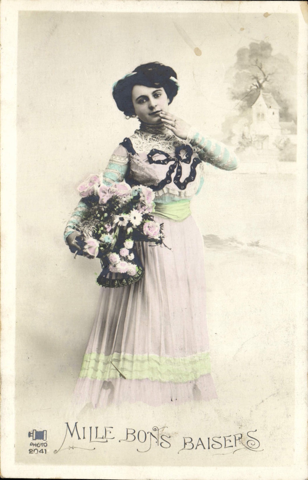 CPA Mille Bons Baisers Femme