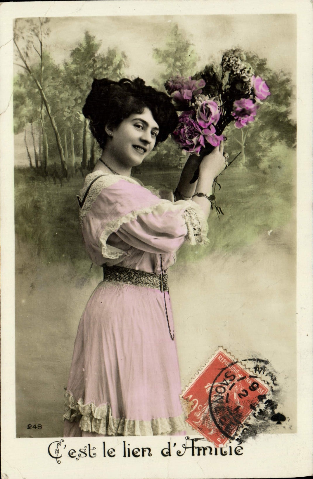 CPA Cest le lien d'Amitie Femme 