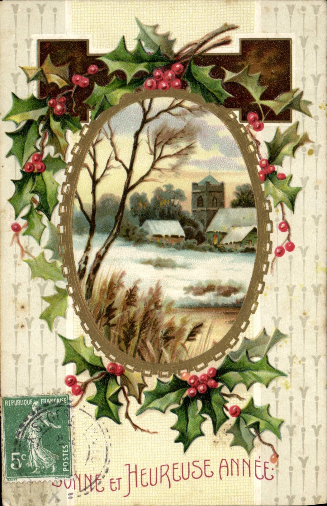 CPA Fantaisie Bonne Annee Fleurs 