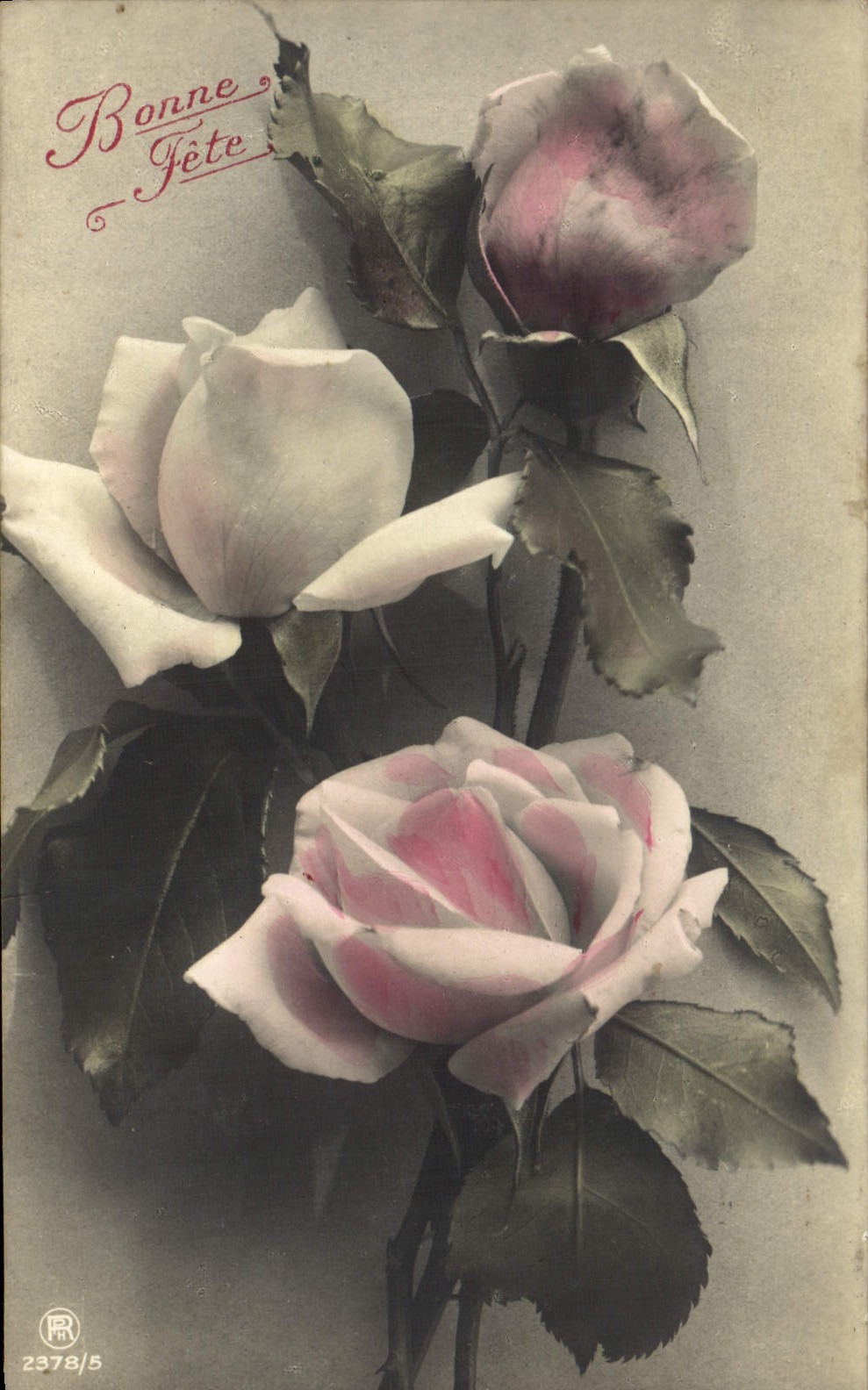 CPA Fantaisie Bonne Fete Fleurs Roses