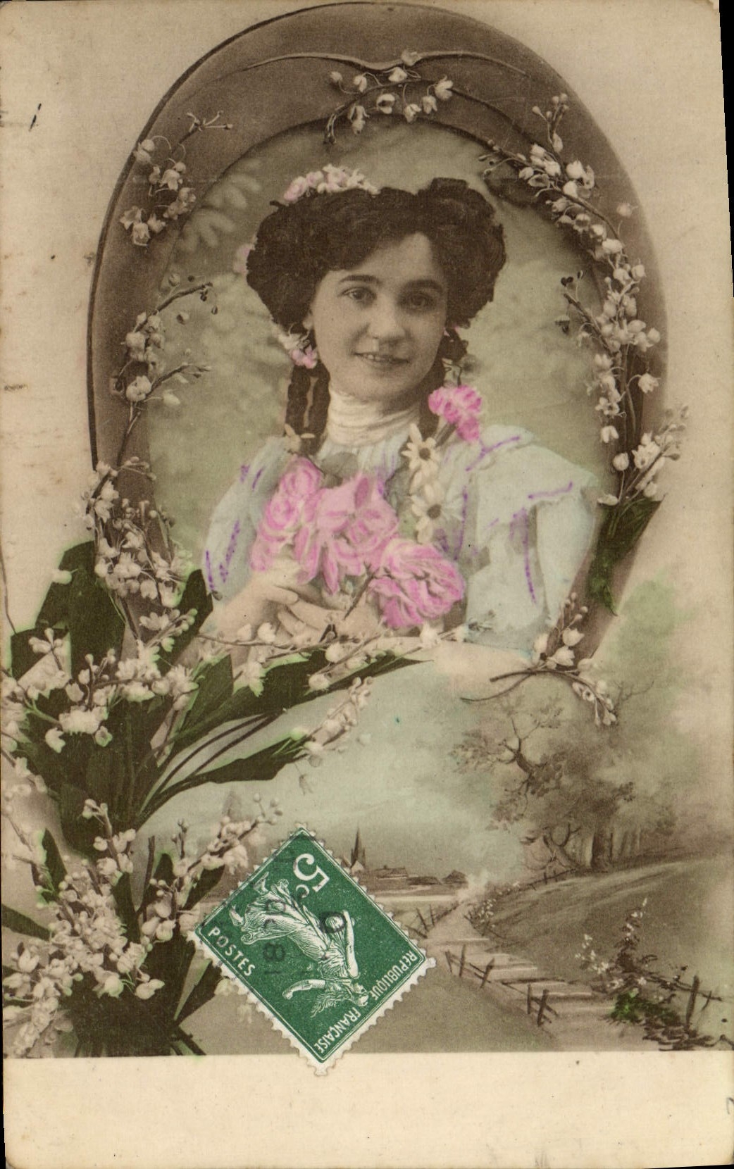 CPA Fantaisie Bonne Annee Femme