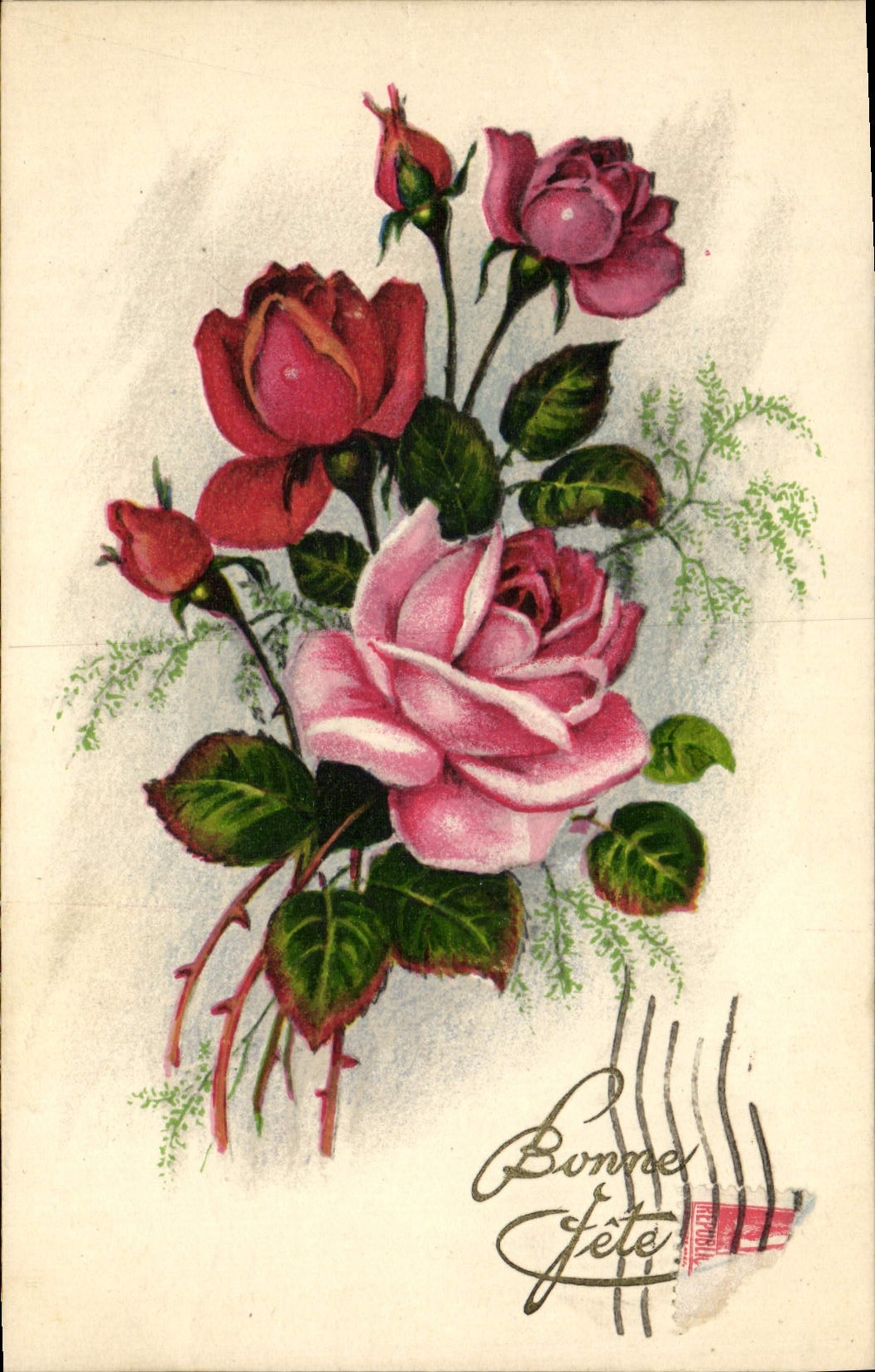 CPA Fantaisie Bonne Fete Fleurs 