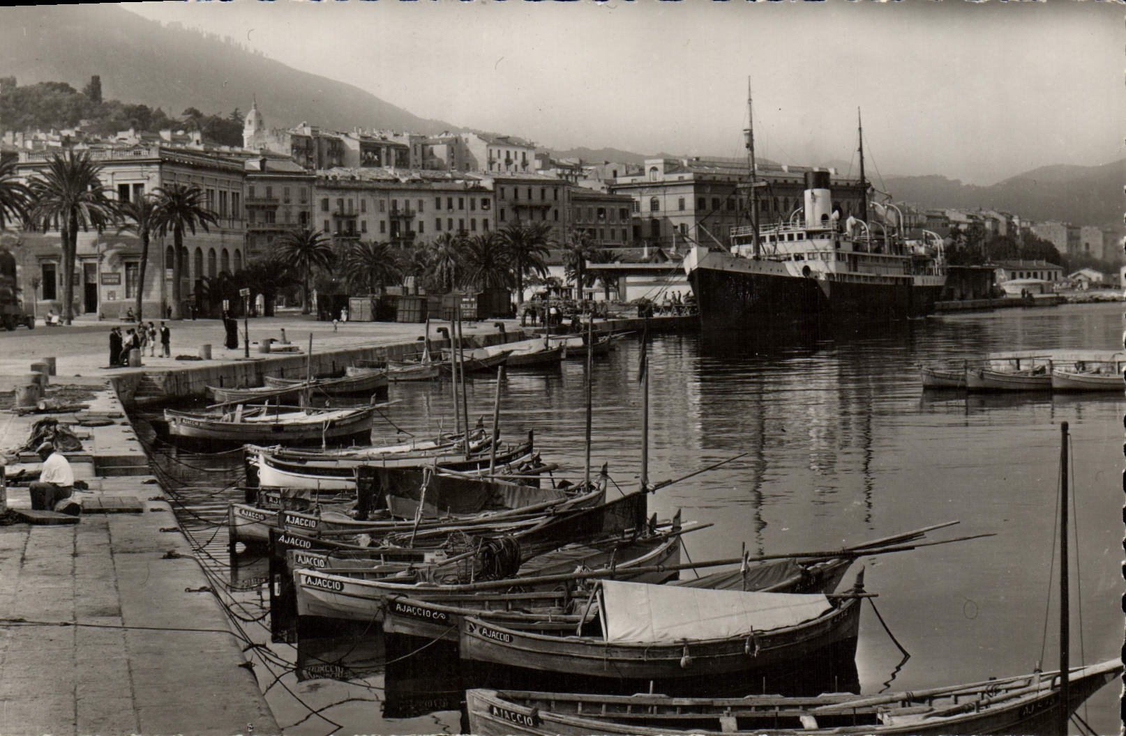 MODERN CARD Ajaccio a Corner of the Port Boats