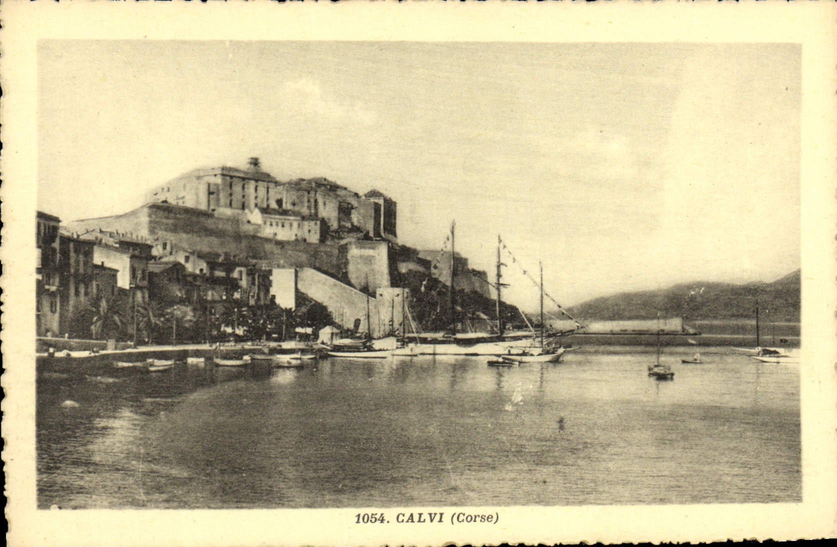 VINTAGE POSTCARD Calvi Boat