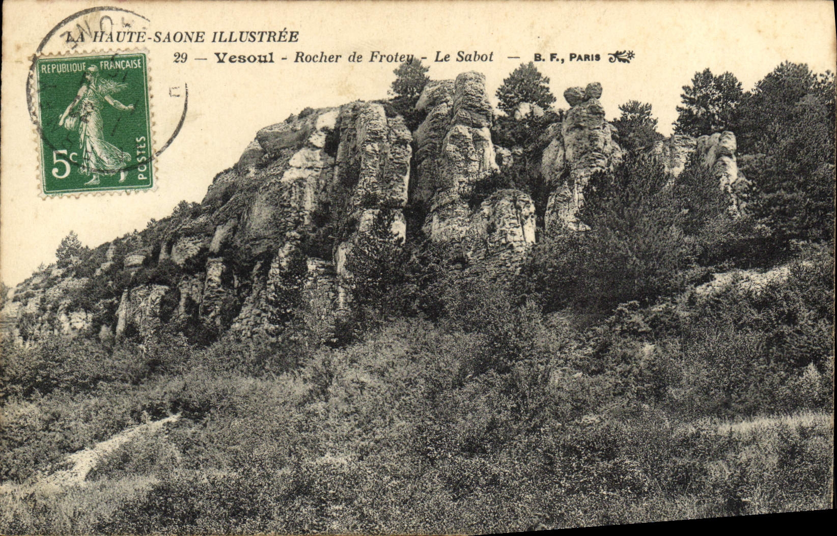 VINTAGE POSTCARD Vesoul Rock of Frotey the Shoe