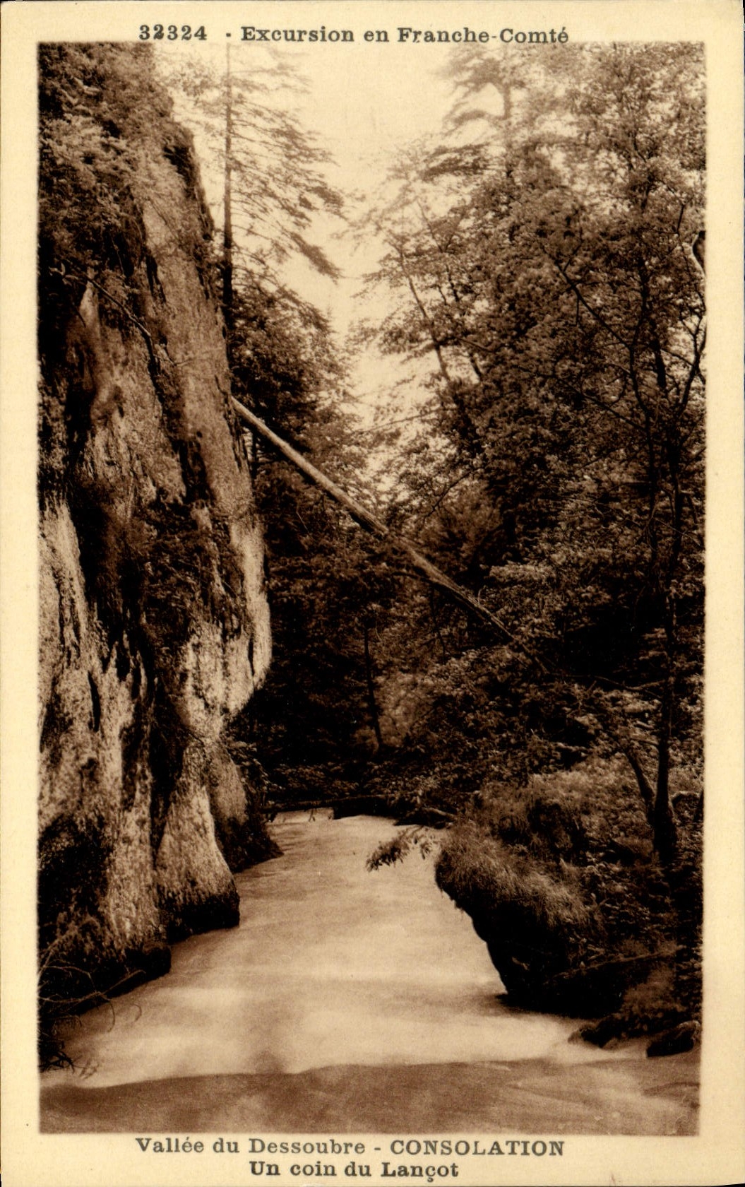Valle de la POSTAL de la VENDIMIA de la consolación de Dessoubre una esquina de Lancot