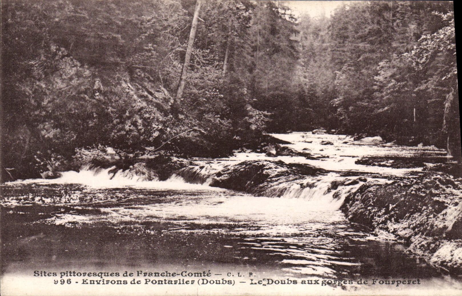 VINTAGE POSTCARD Surroundings of Pontarlier the doubs to the throats of Fourperet