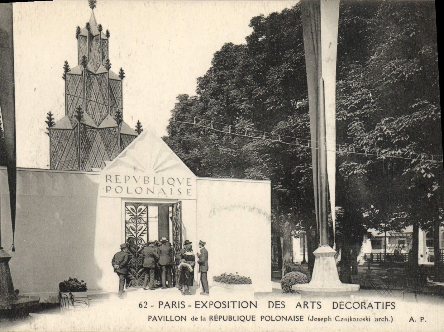 Feria de París de la POSTAL de la VENDIMIA de la casa decorativa de los artes del Polonaise Polonia de la república