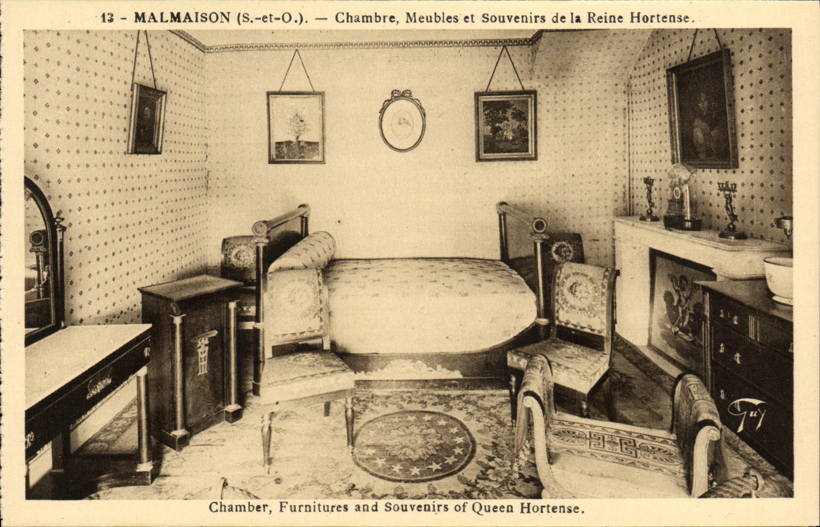 CPA Malmaison Chambre Meubles et Souvenirs de la Reine Hortense