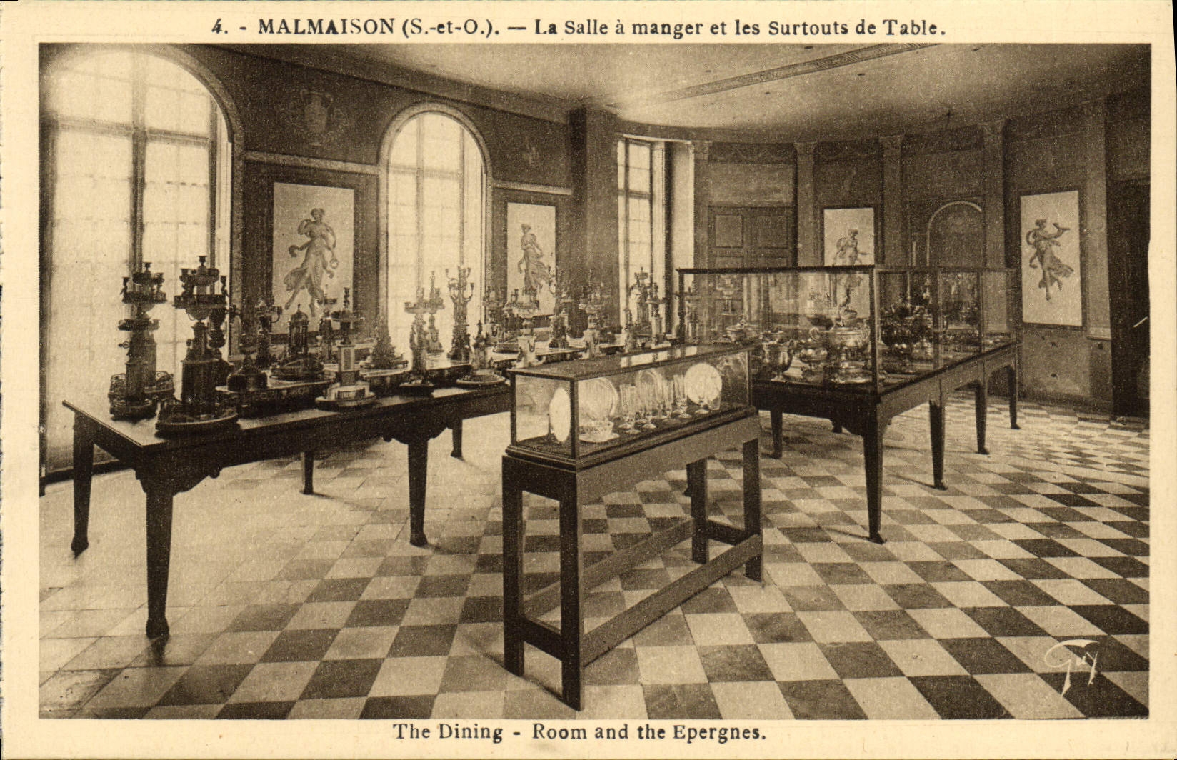 CPA Malmaison La salle a manger et les surtouts de table