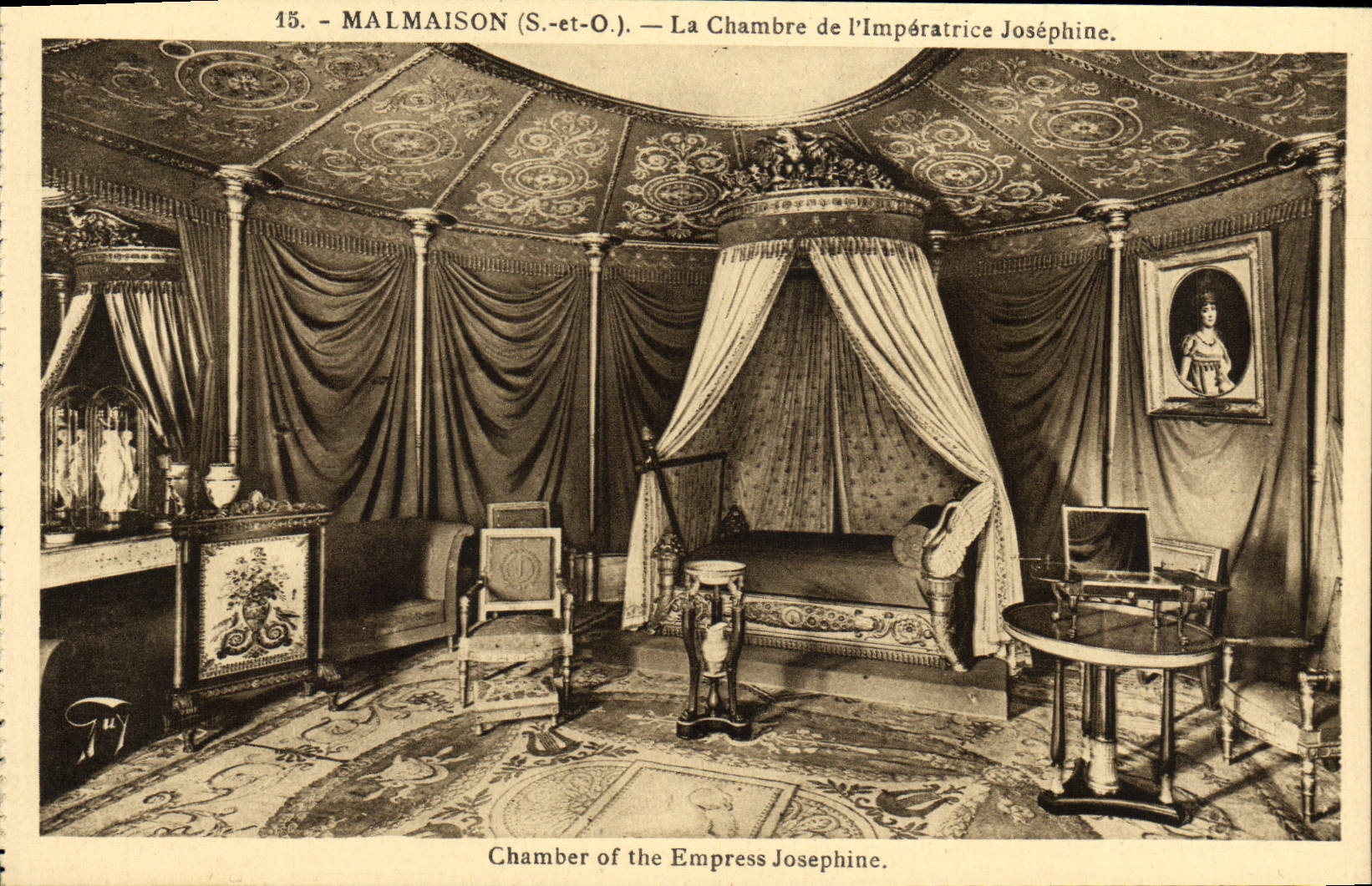 VINTAGE POSTCARD Malmaison the Room of the Josphine Empress