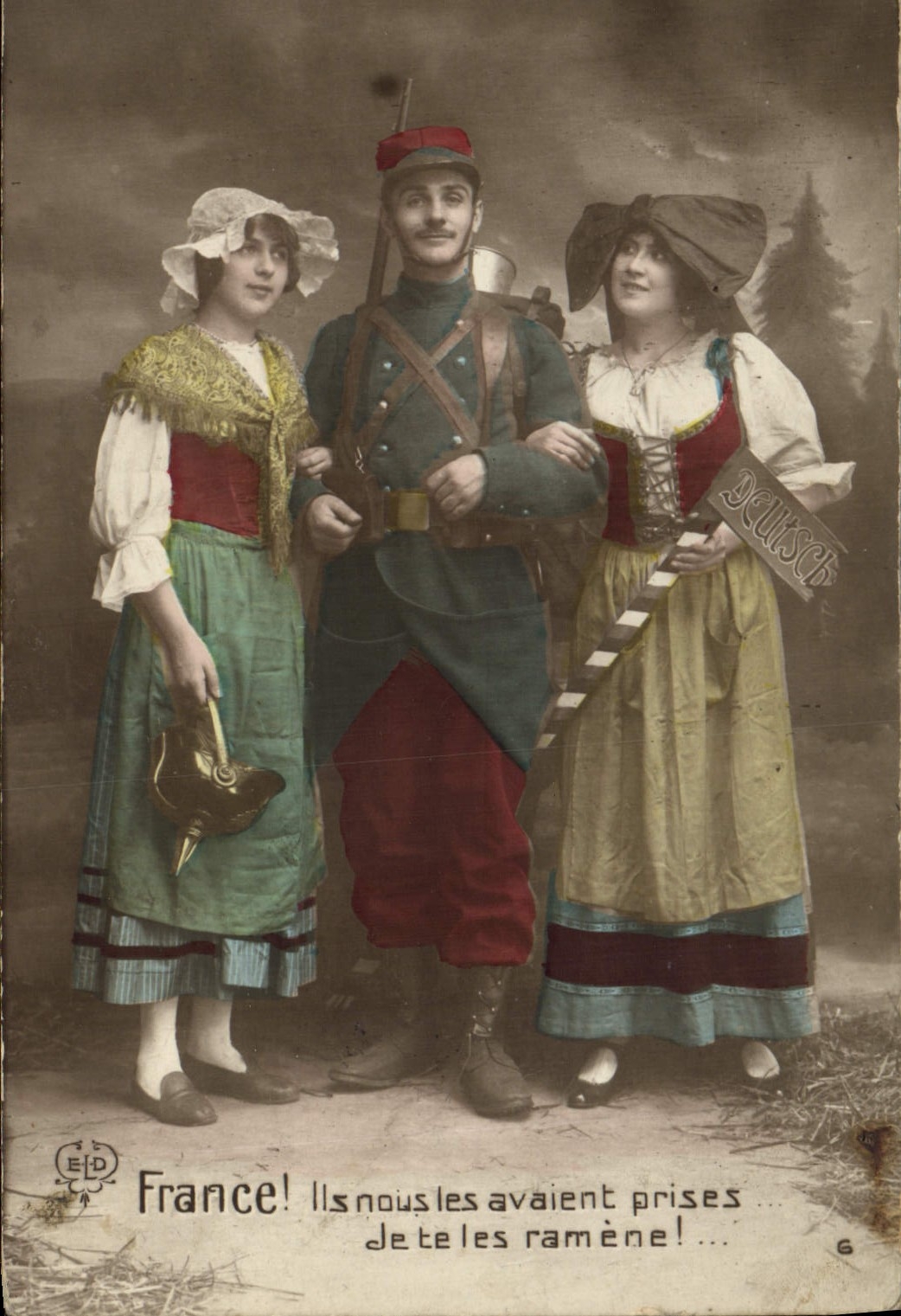 VINTAGE POSTCARD France lls had taken them to us of you brings back them Soldat Militaria Alsace