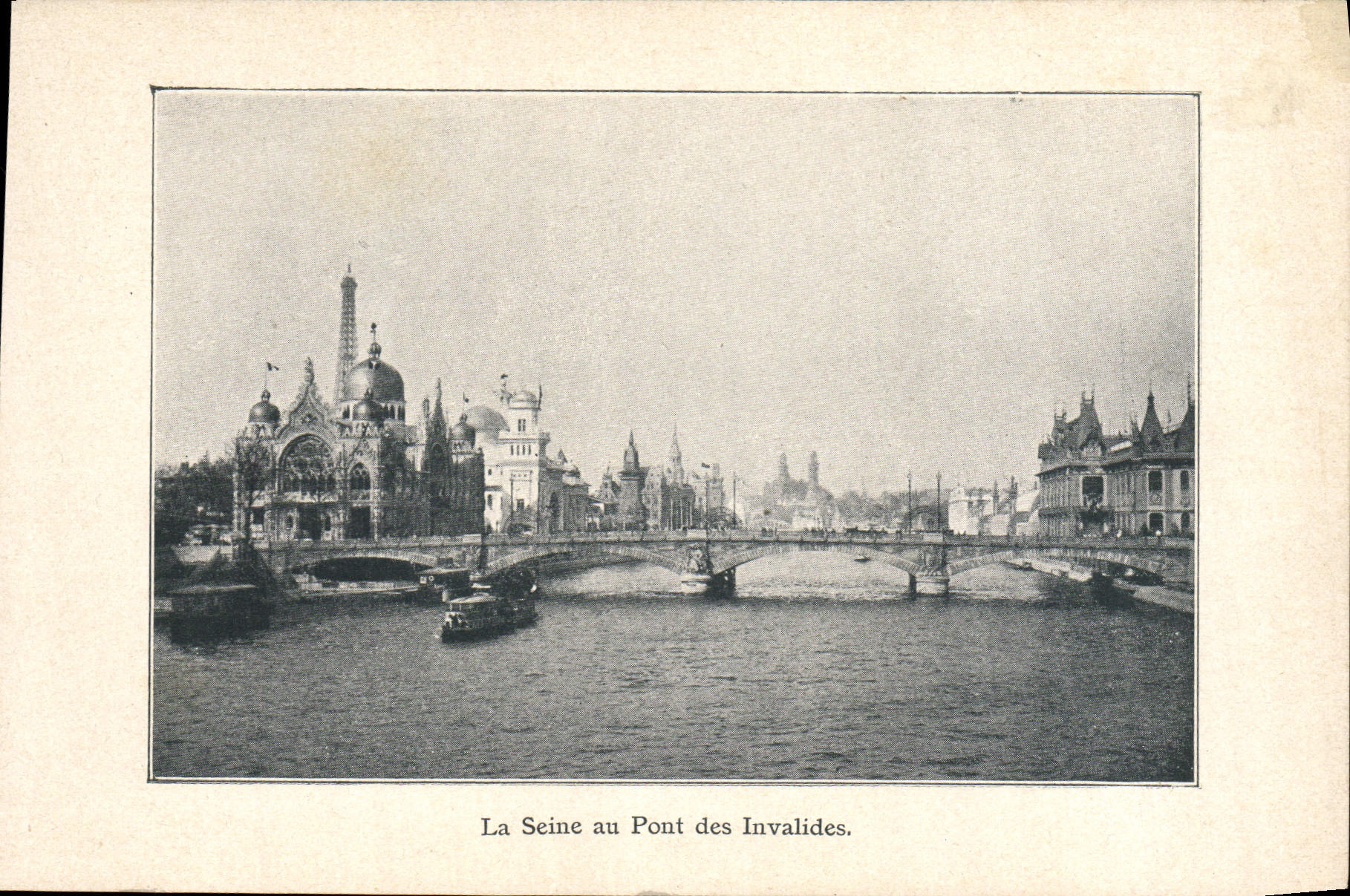 VINTAGE POSTCARD the Seine with the Bridge of the Invalids