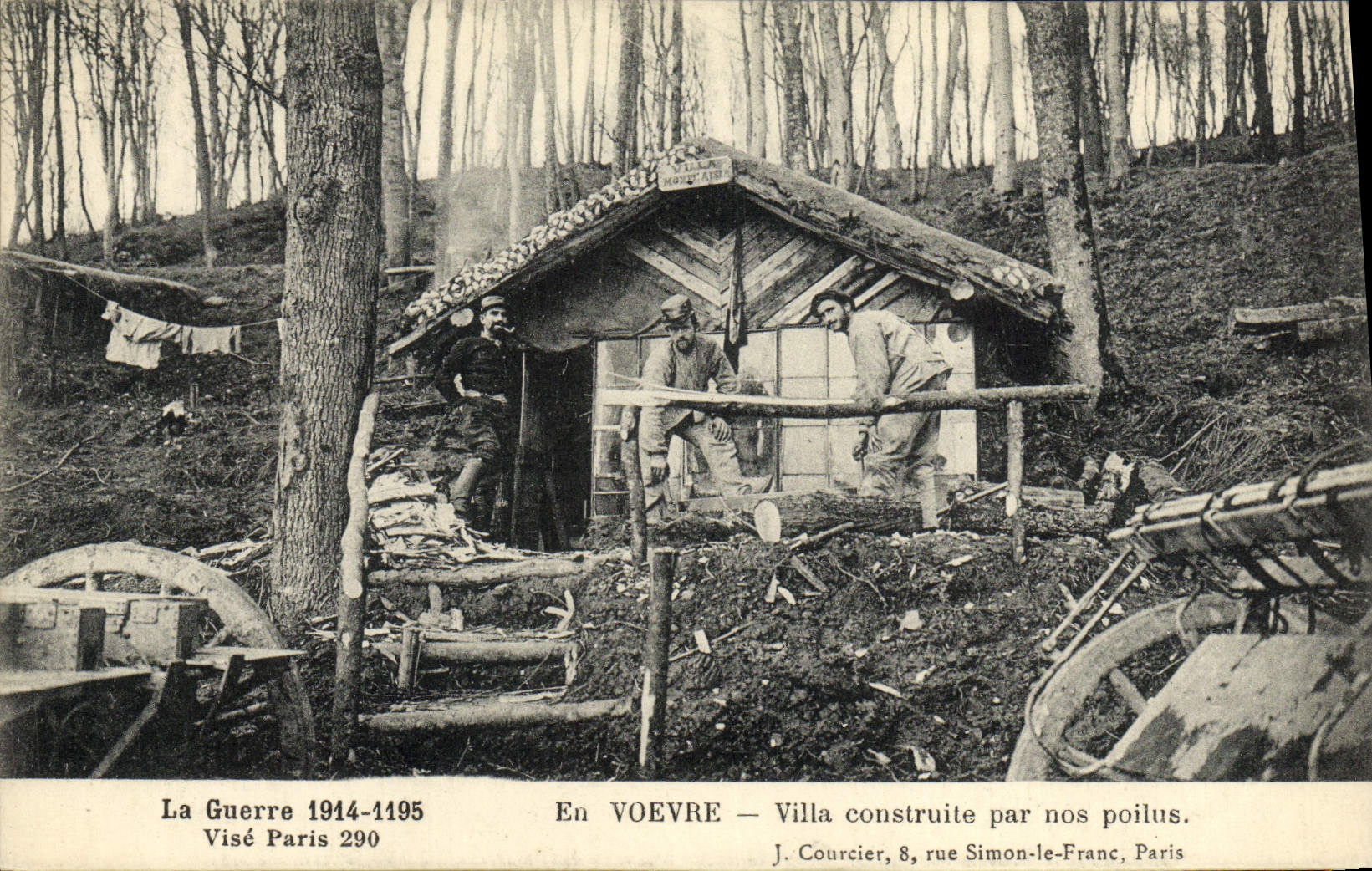 VINTAGE POSTCARD the War In Voevre Villa built by our Hairy Militaria