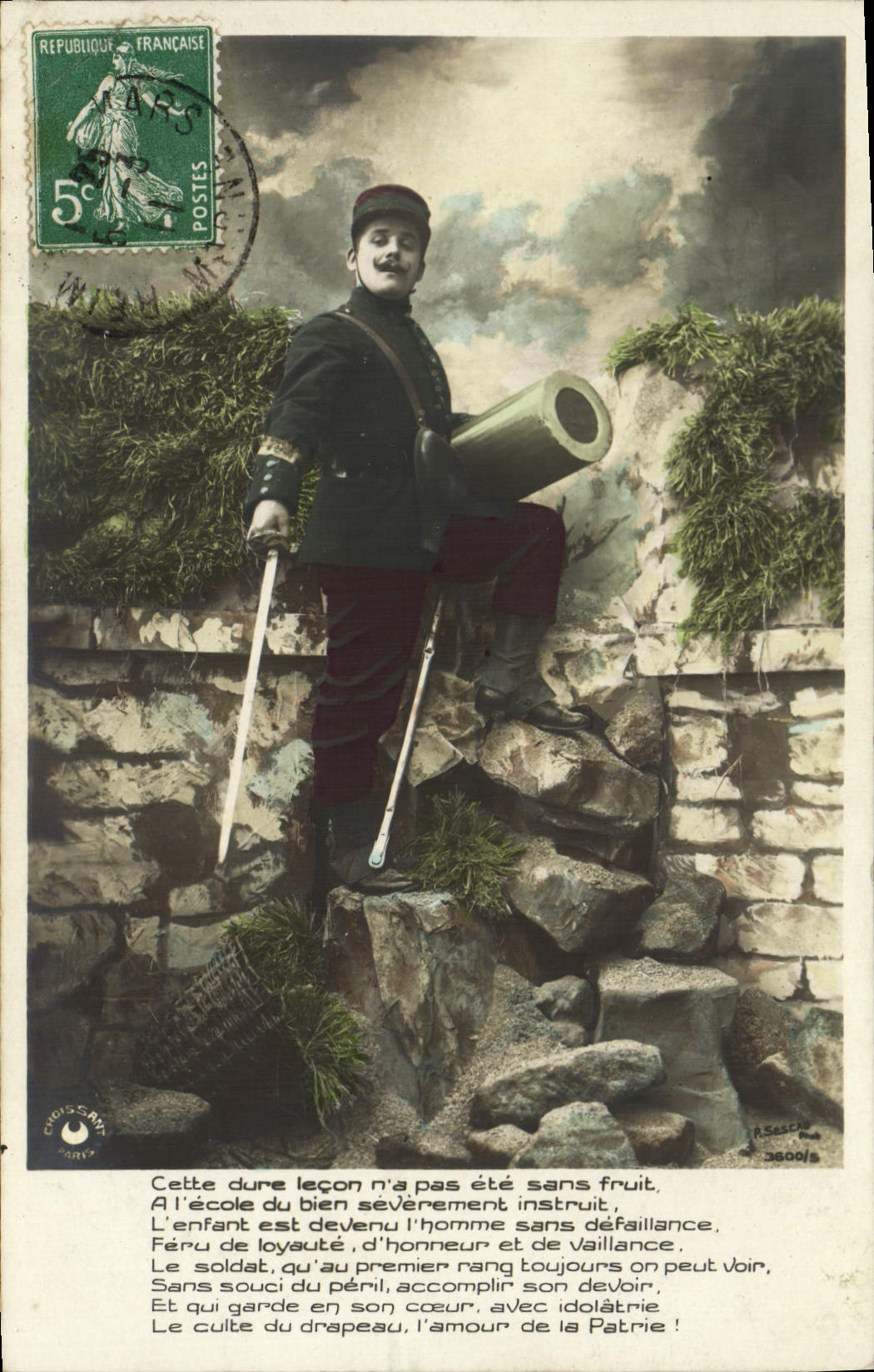 VINTAGE POSTCARD This hard lesson was not without Militaria fruit