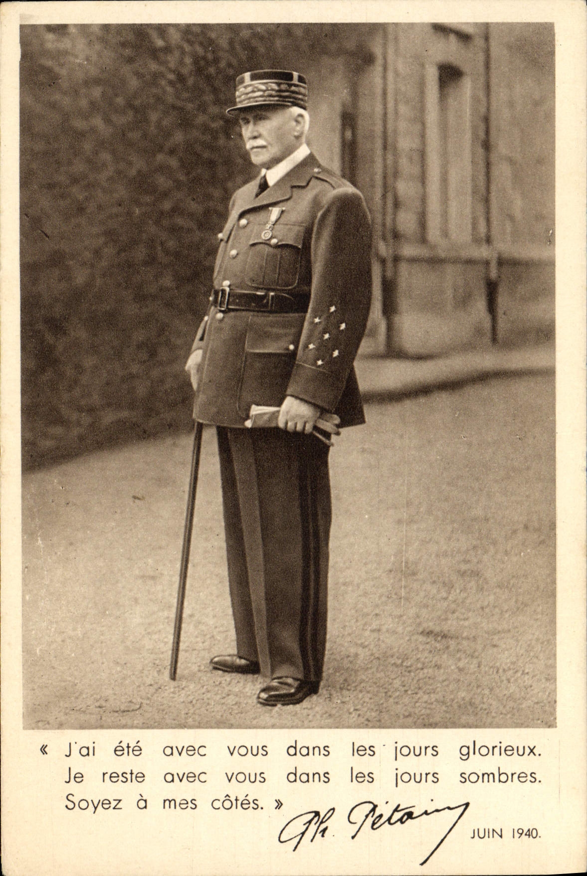 CPA J'ai ete avec vous dans les jours glorieux Petain