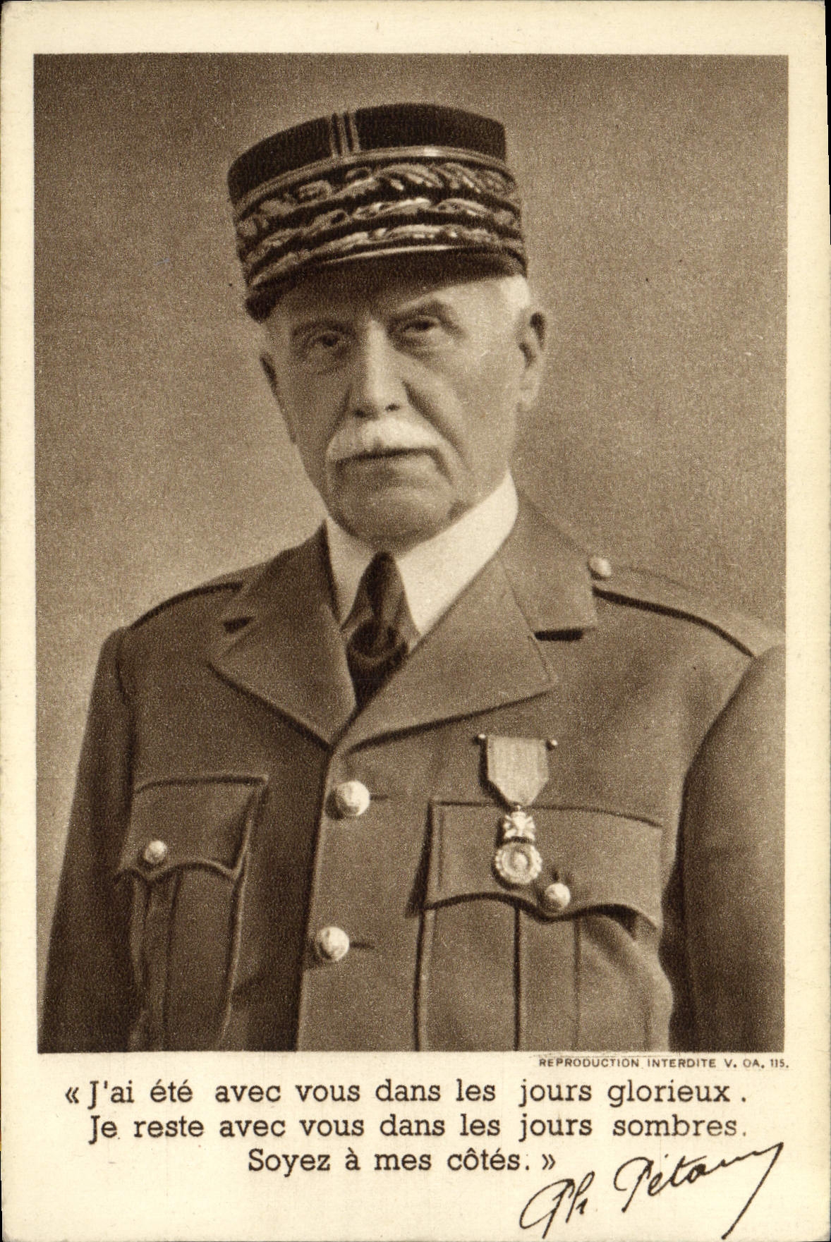 CPA J'ai ete avec vous dans les jours glorieux Petain