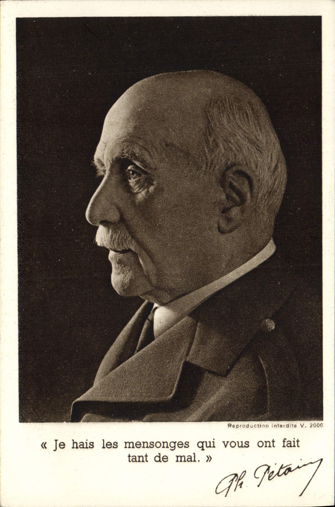 CPA Je hais les mensonges qui vous ont fait tant de mal Petain