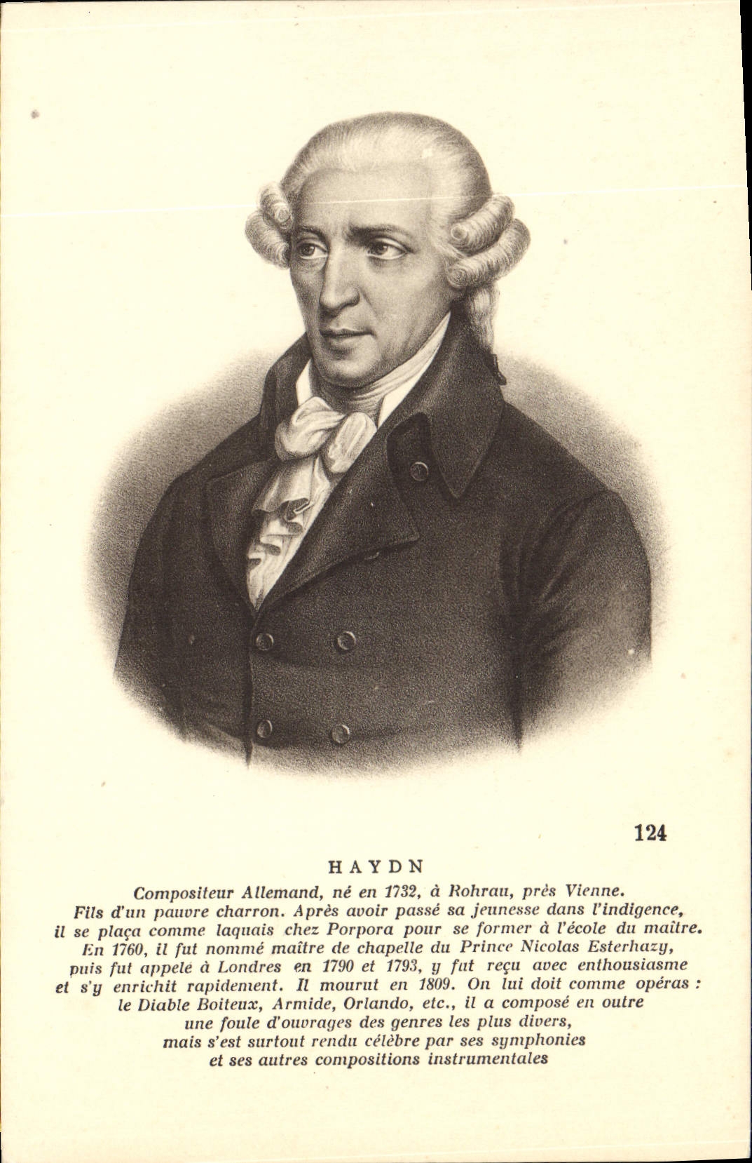 Música de la máquina de componer de Haydn de la POSTAL de la VENDIMIA