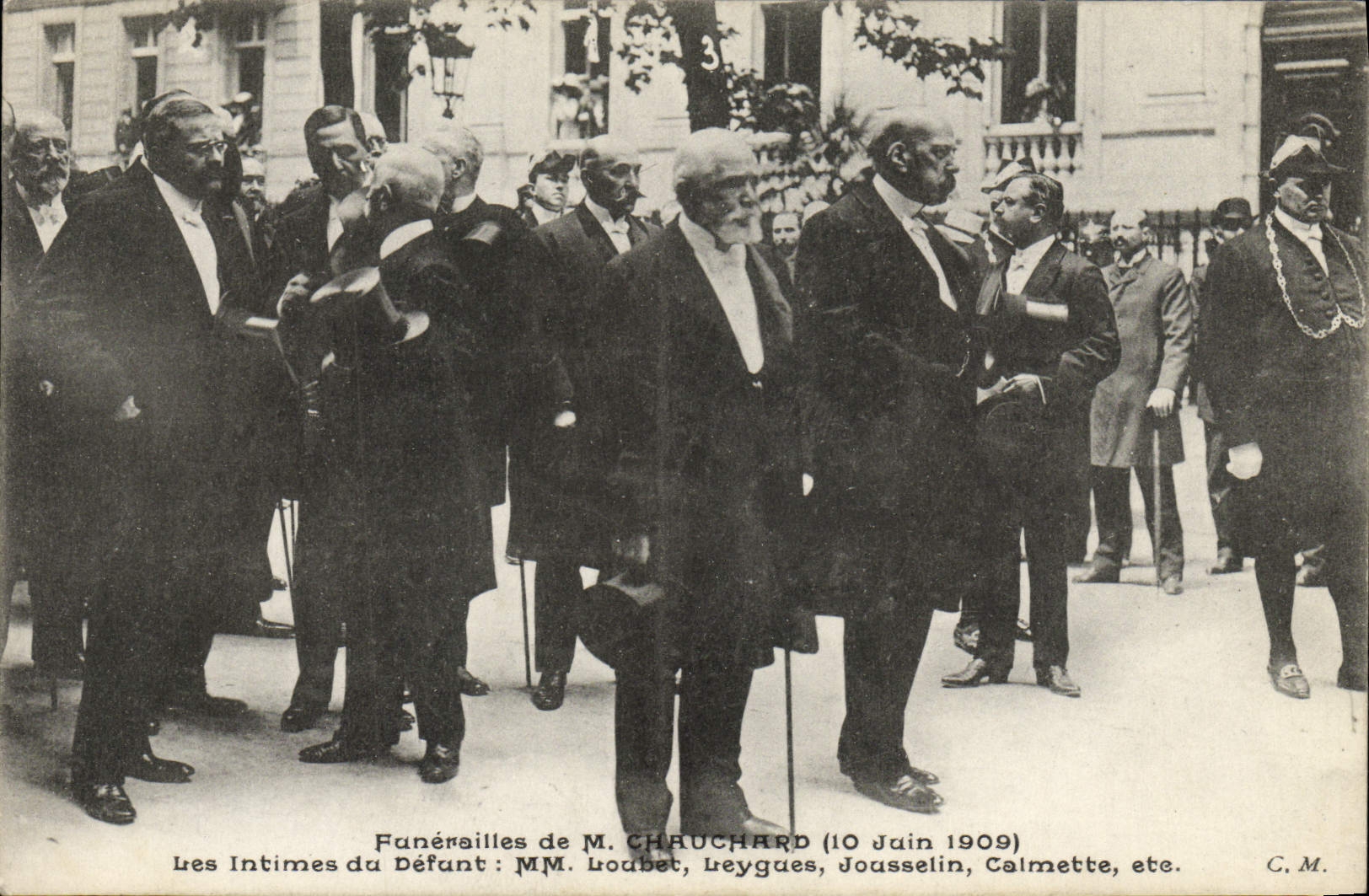 CPA Funerailles de M Chauchard Intimes Loubet Leygues Jousselin Calmette
