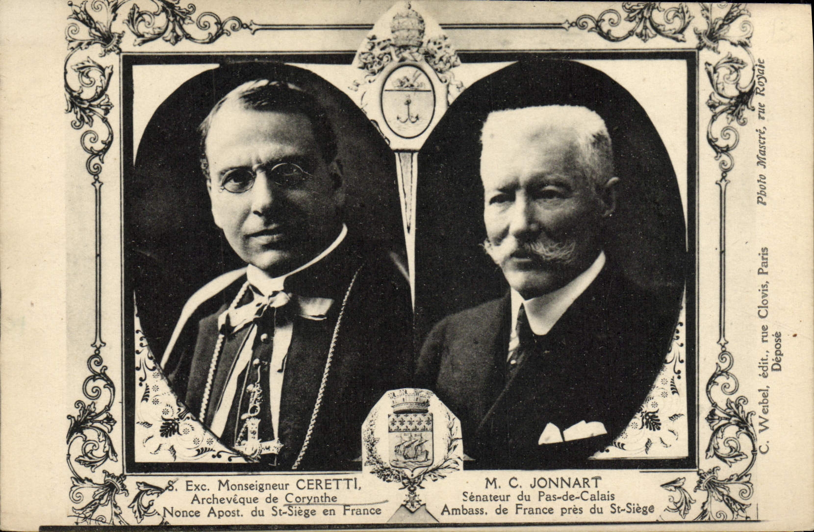CPA S Exc Monseigneur Ceretti M C Jonnart ARcheveque de Corynthe Pas de Calais Senateur