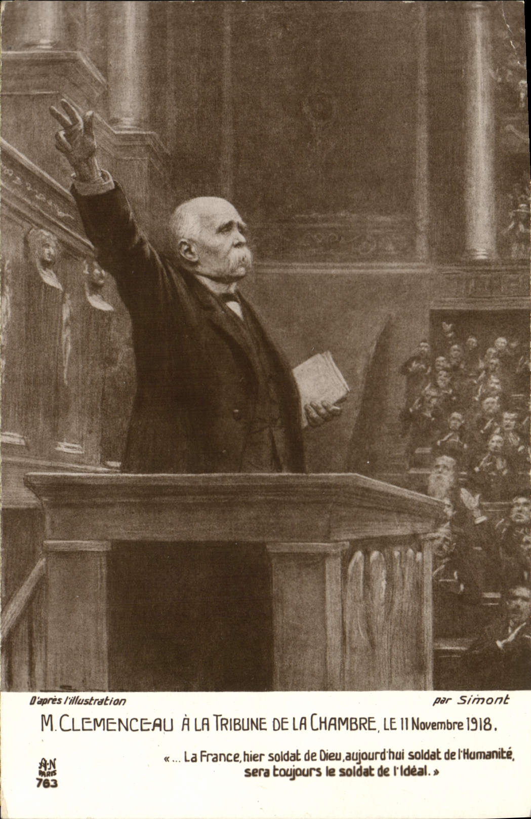 CPA M Clemenceau A la Tribune de la Chambre