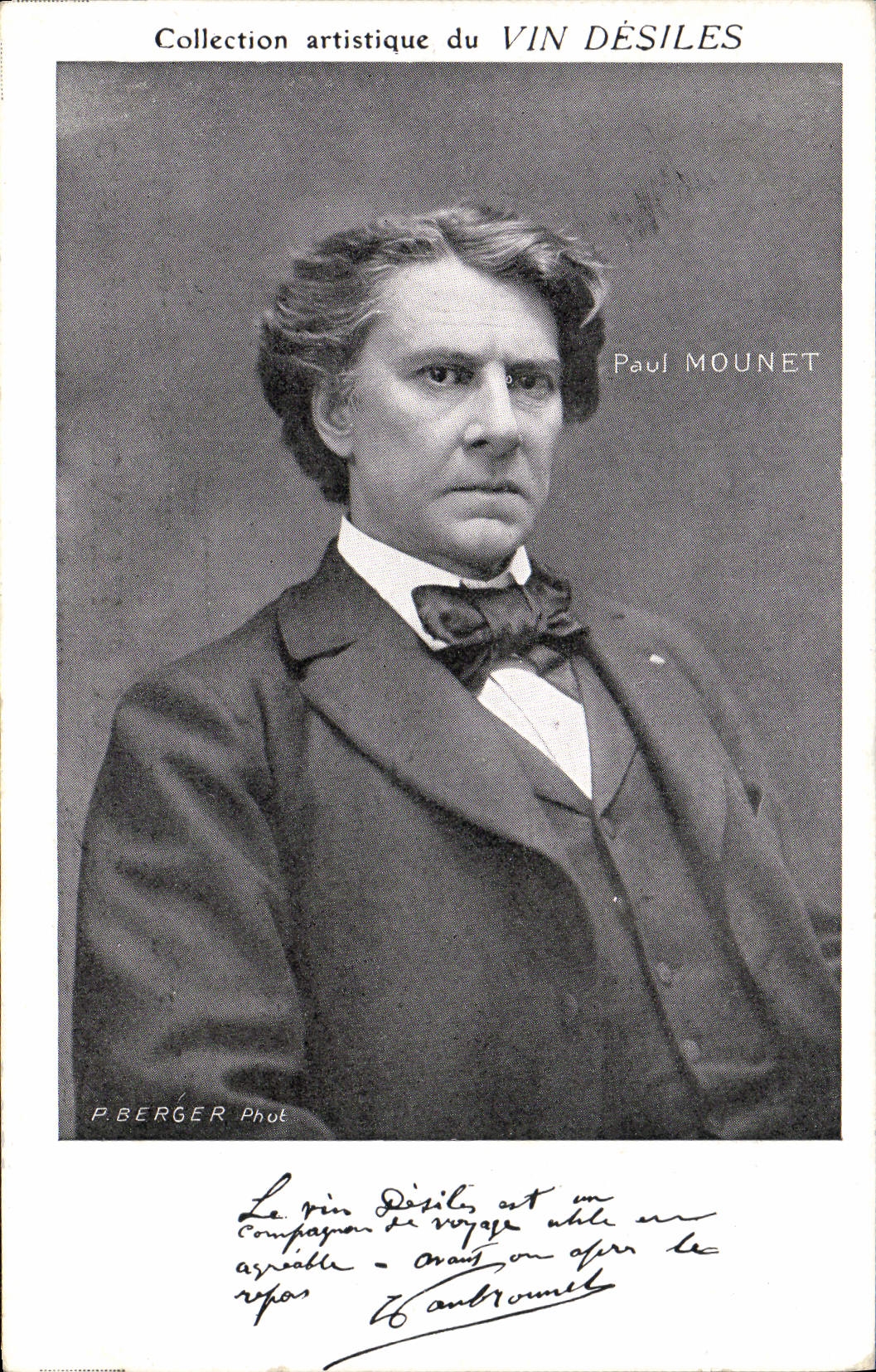 Colección artística de la POSTAL de la VENDIMIA del pastor Paul Mounet de Desiles del vino