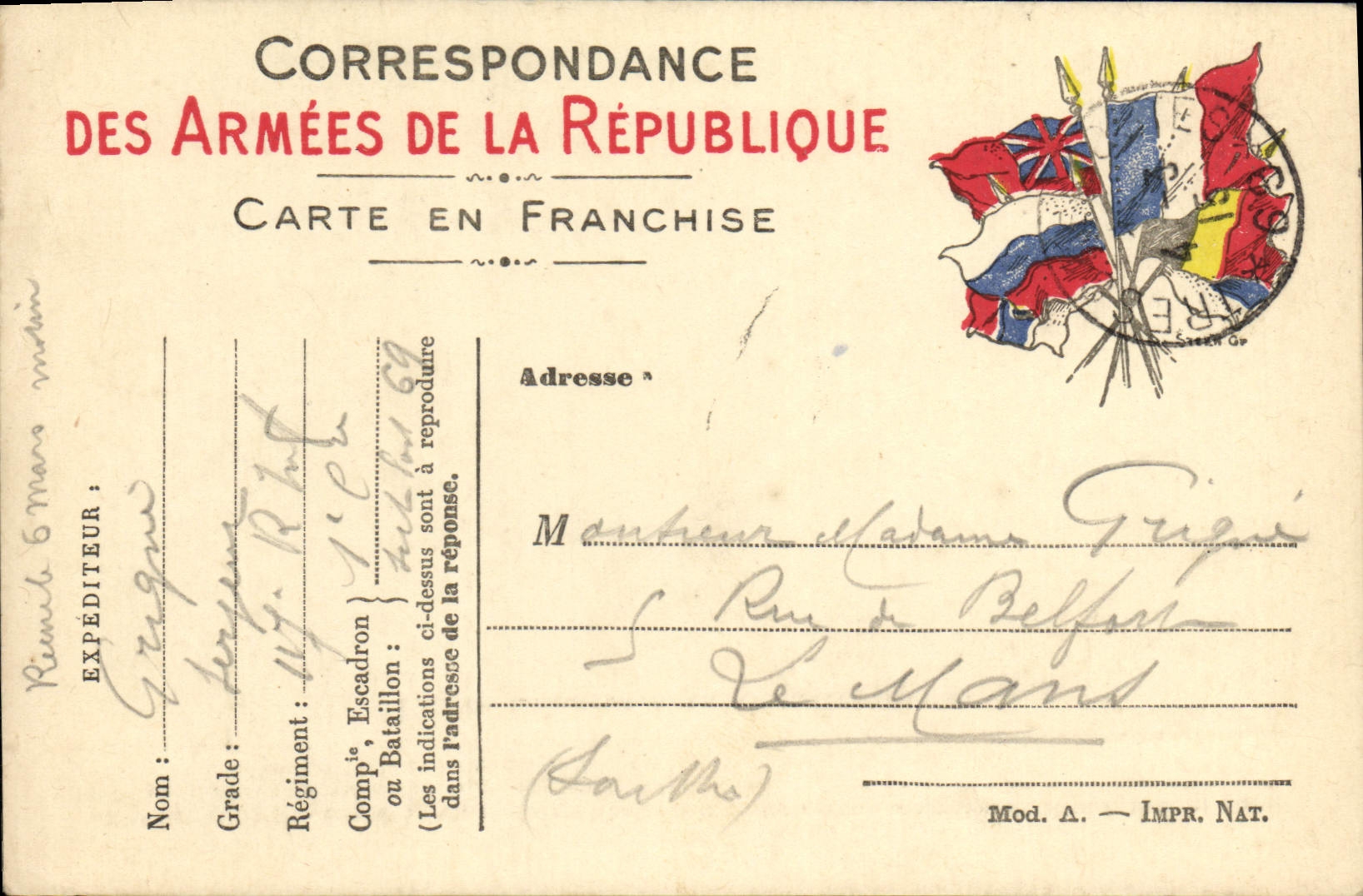 Military chart Frankness Grigue Mans