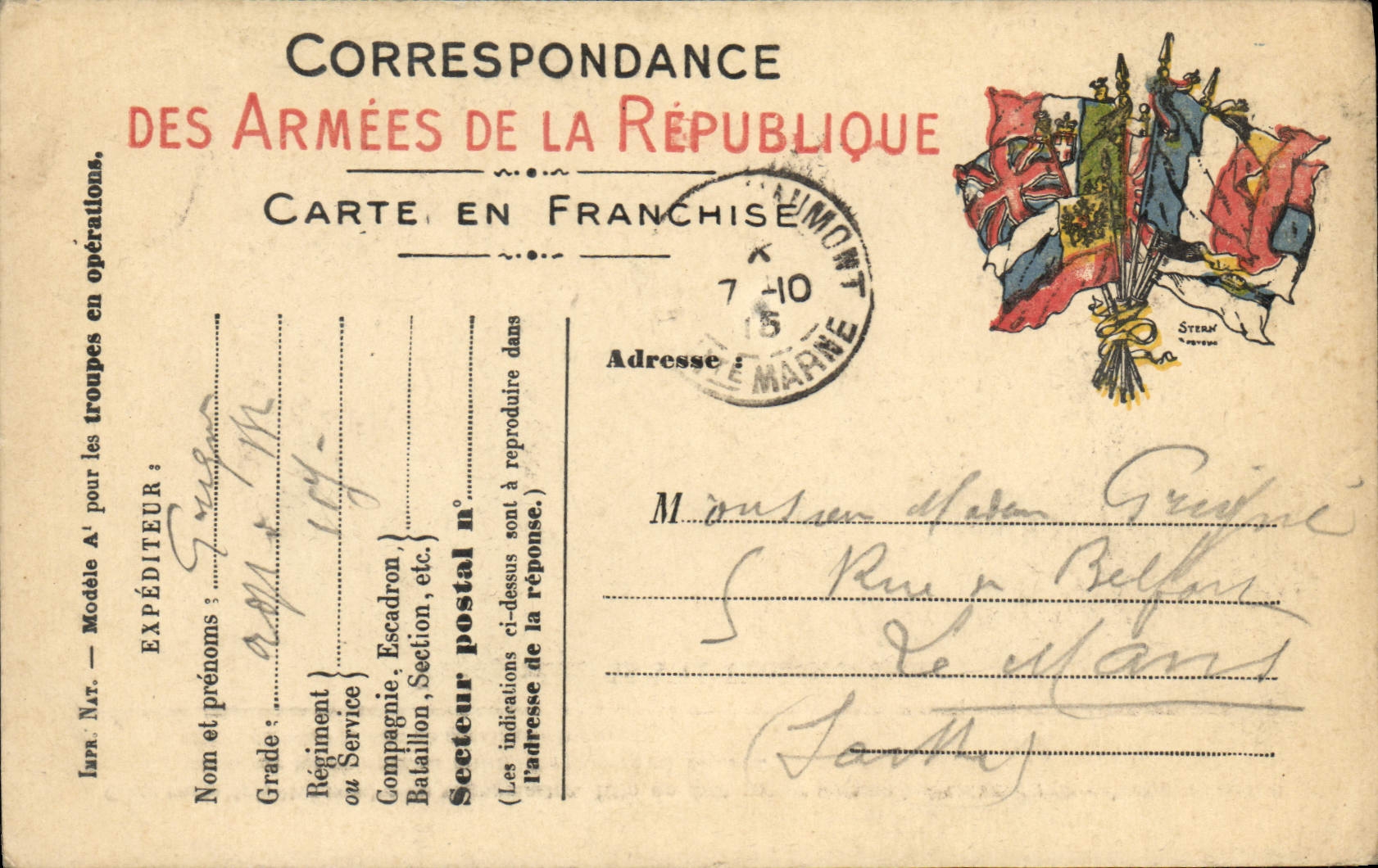 Carte Franchise Militaire Grigue Le Mans