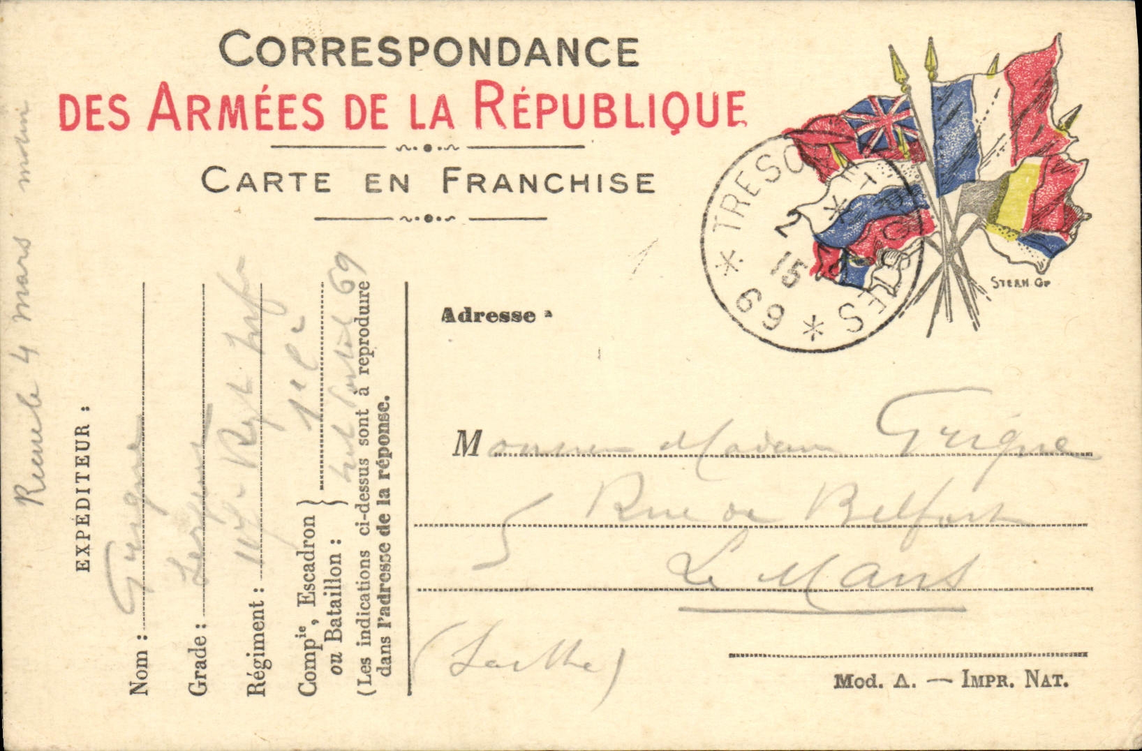 Carte Franchise Militaire Grigne Le Mans