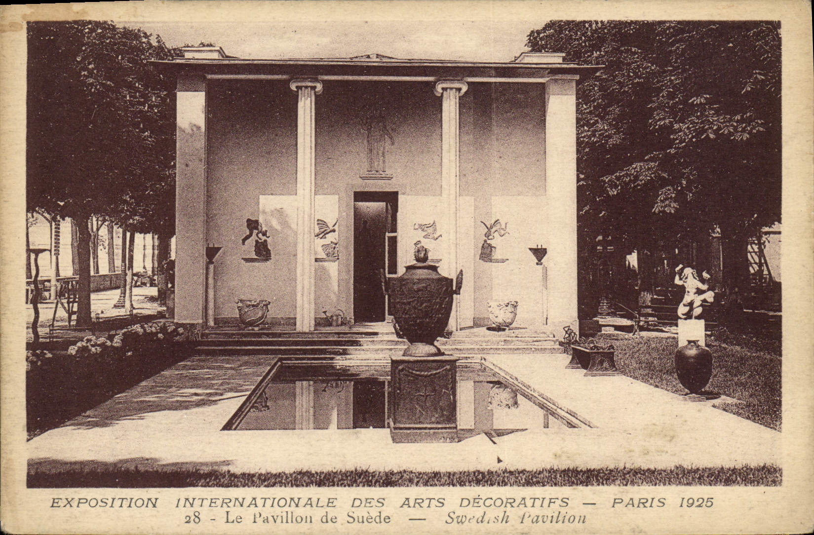 POSTAL Internatonale justo de la VENDIMIA de la casa decorativa de París 1925 de los artes de Suecia