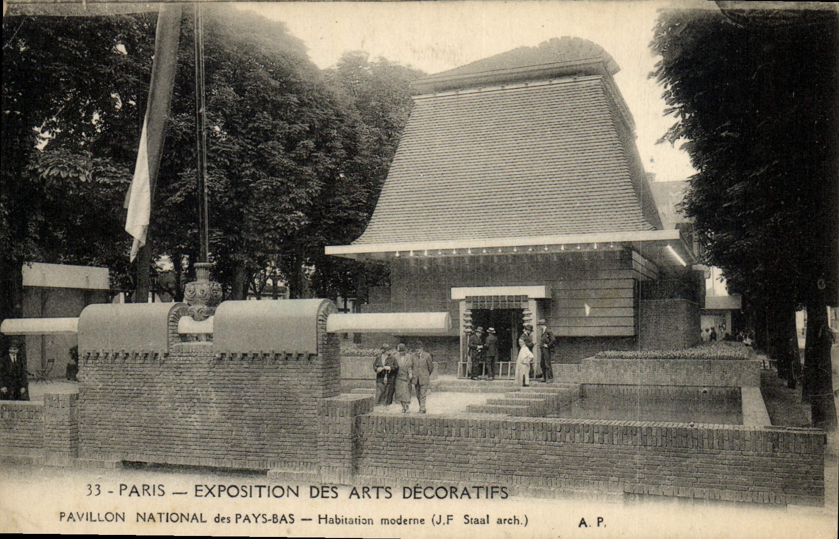 Feria de París de la POSTAL de la VENDIMIA de la casa nacional de los artes decorativos de los Países Bajos