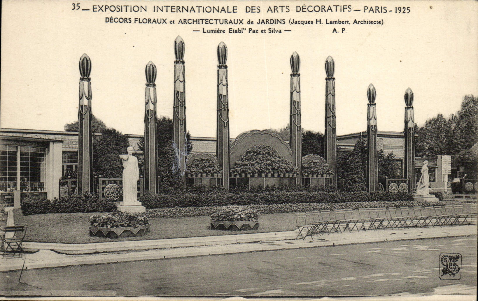 CPA Exposition lnternationale des Arts Decoratifs Paris Jardins Floraux et Architecturaux de Jardins 