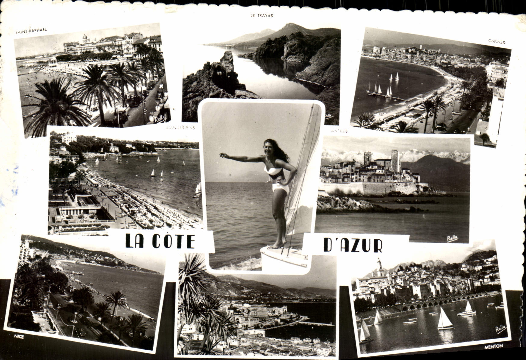 POSTAL MODERNA dimensión del esquí acuático azul del recuerdo