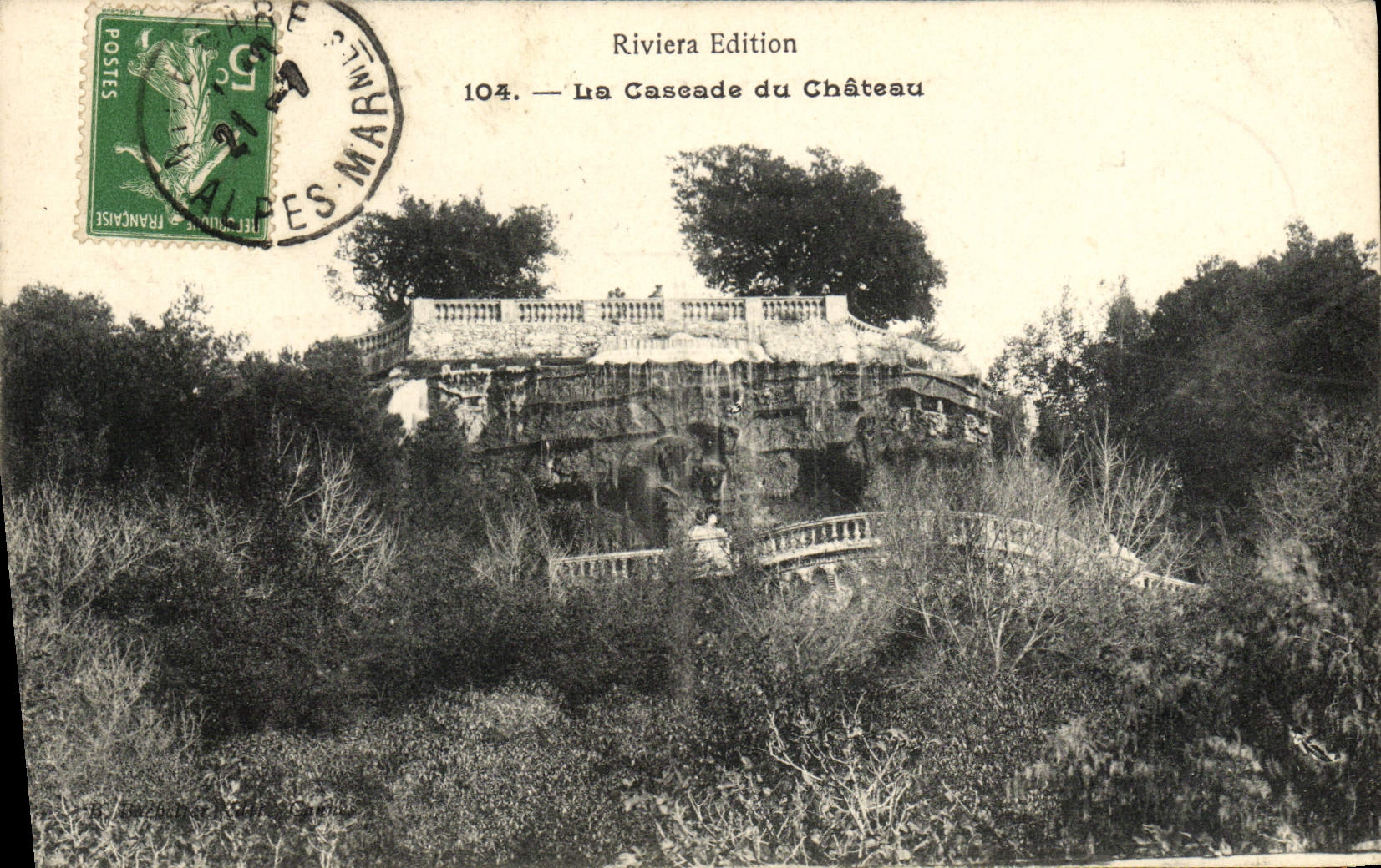 VINTAGE POSTCARD the Cascade Of the Nice Castle