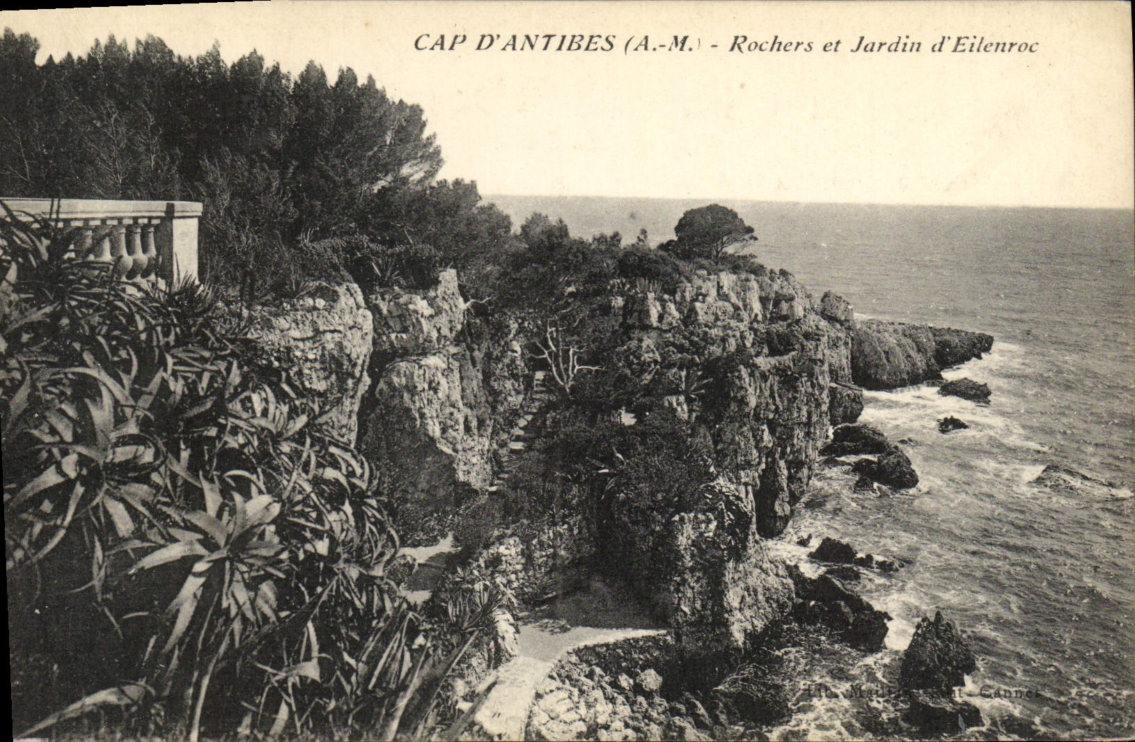 Rocas de Antibes de la POSTAL de la VENDIMIA y Jardin de Eilenroc