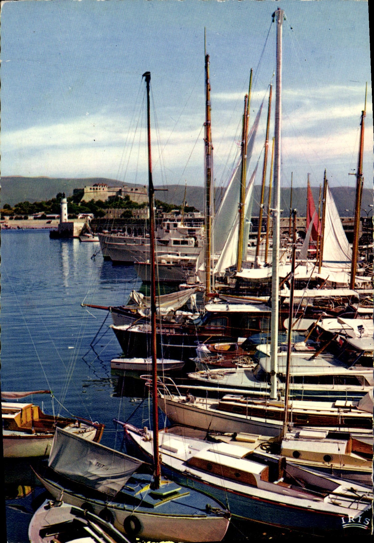 MODERN CARD Antibes the Port at the Bottom the Strong one Squares Boats