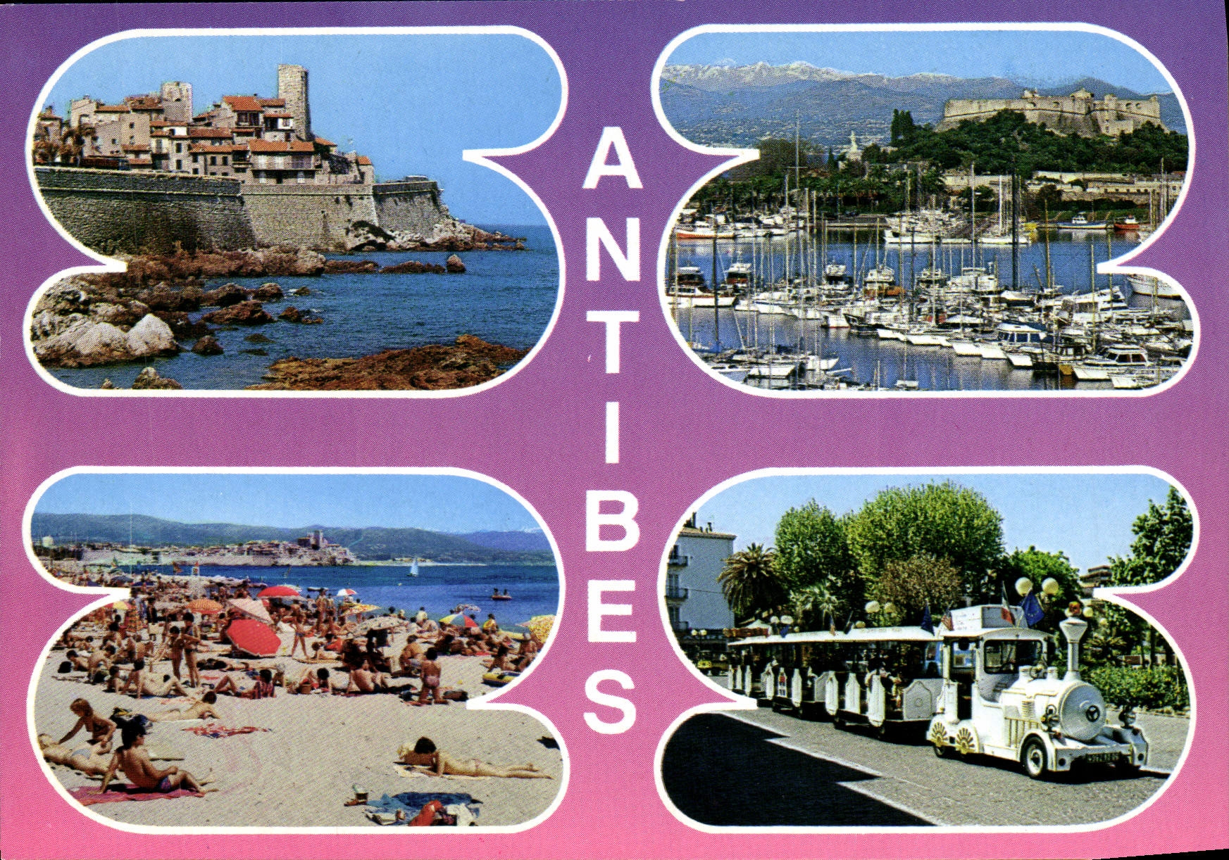 POSTAL MODERNA tren azul del recuerdo de las dimensiones de Antibes