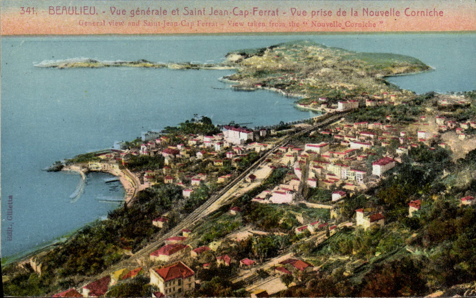 MODERN CARD Beaulieu On Sea View and Holy Jean Cape Ferrat Seen from of the new cornice