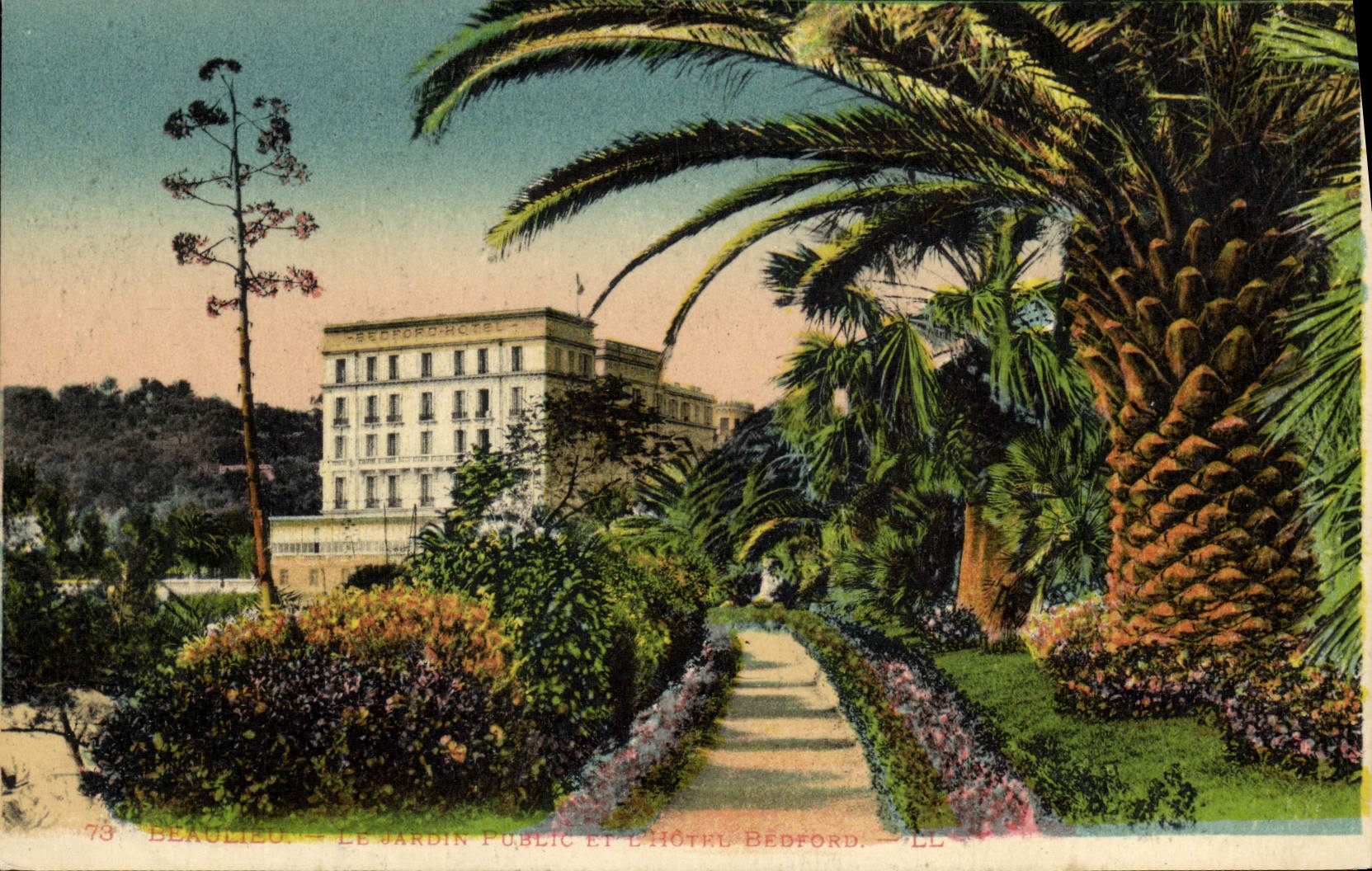 MODERN CARD Beaulieu the public garden and the Bedford hotel