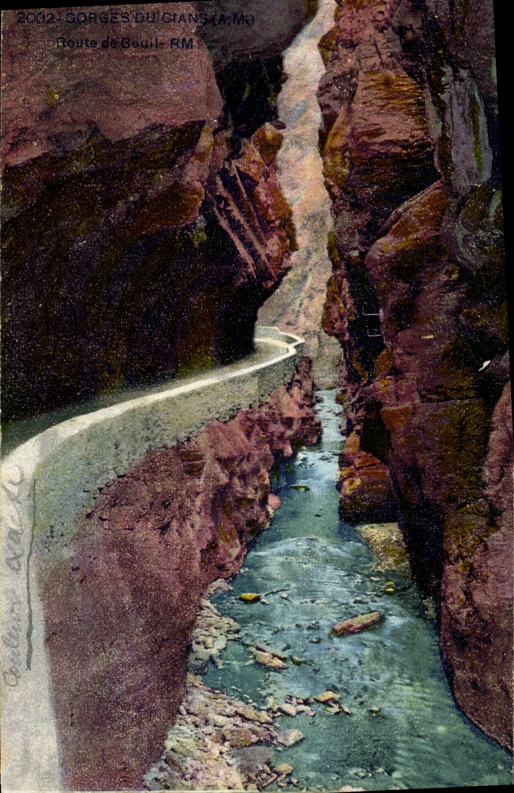 Catarata de Beuil de la POSTAL de la VENDIMIA del camino de Cians de Beuil