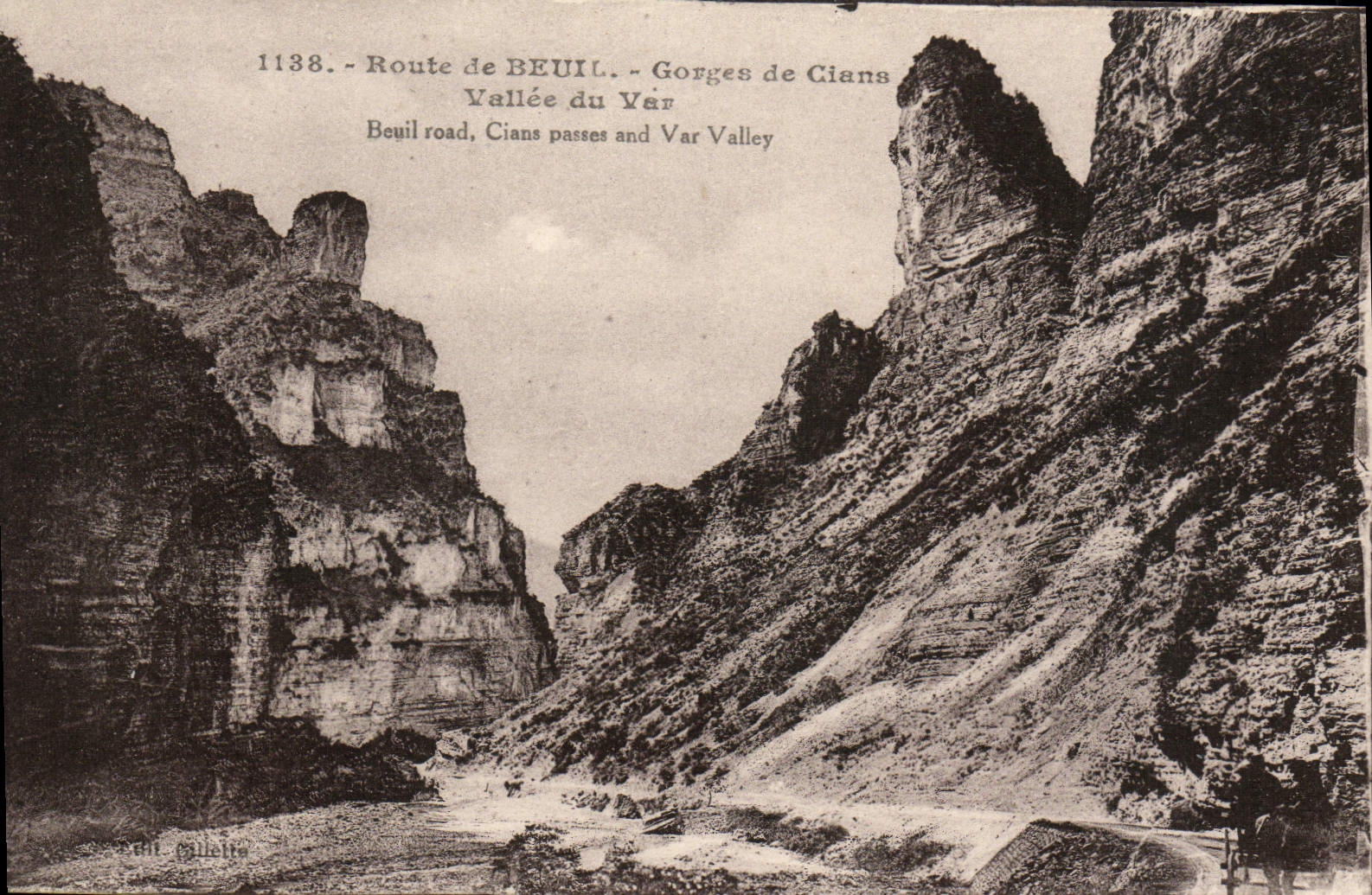 POSTAL Nice de Beuil Falls de la VENDIMIA del valle de Cians del VAr