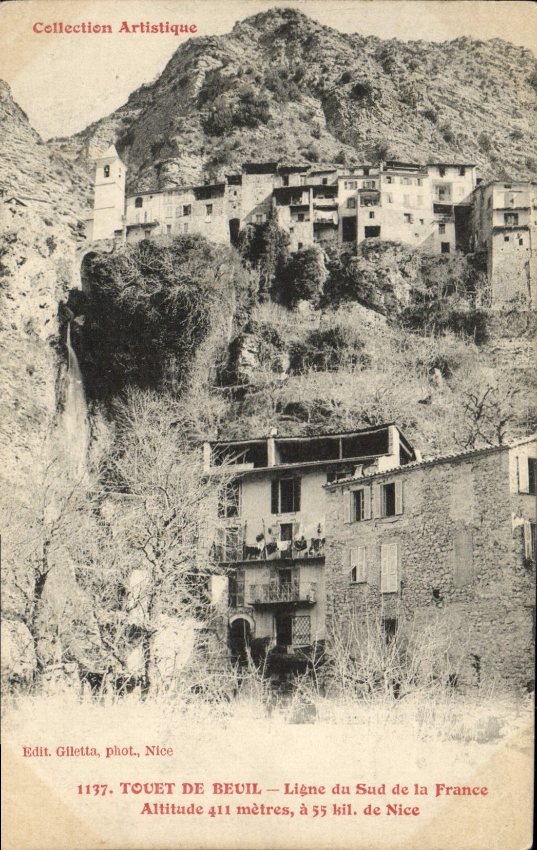 POSTAL Touet de Beuil Line de la VENDIMIA del sur de Francia