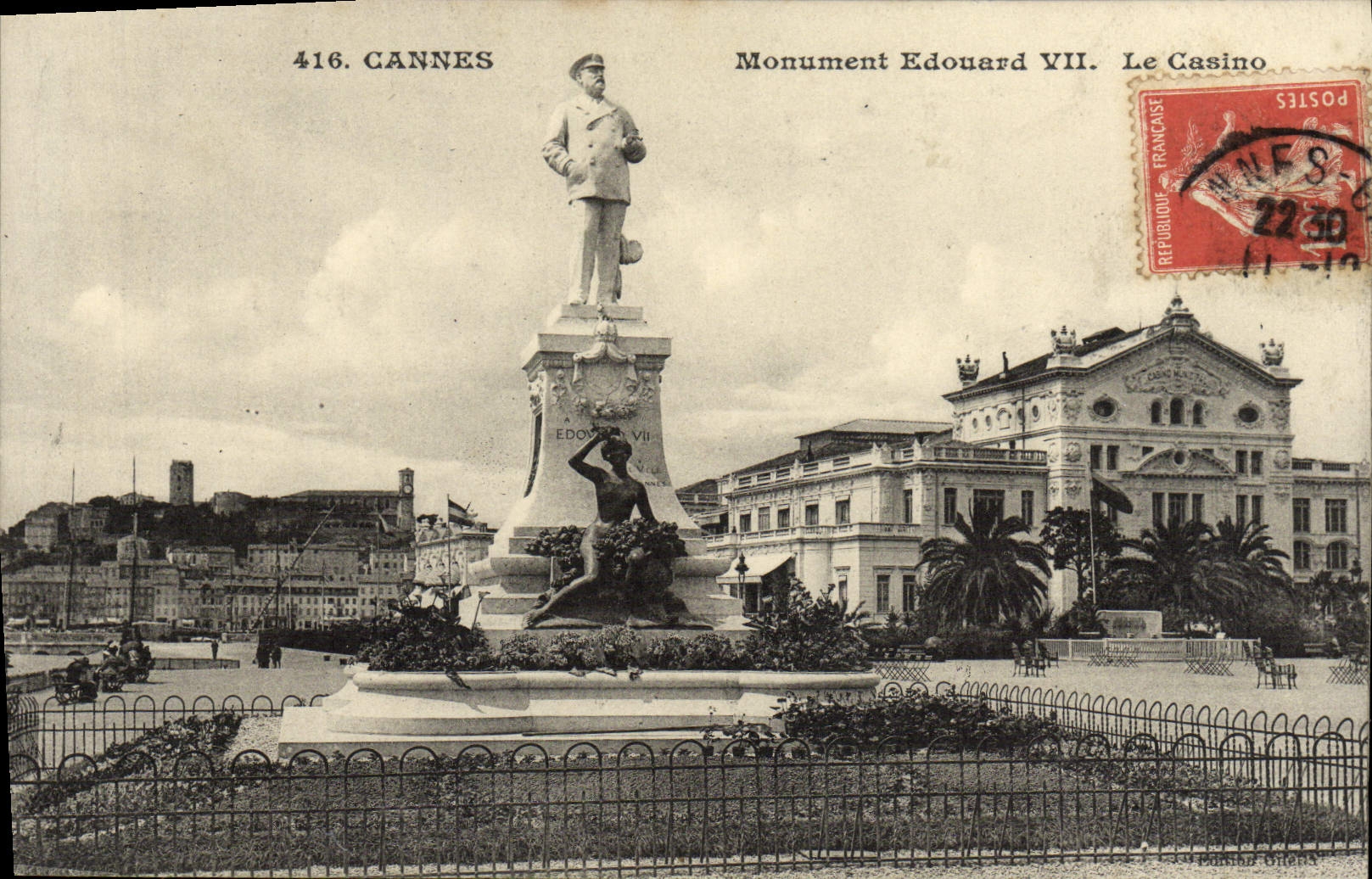 CPA Cannes Monument Edouard VII le casino