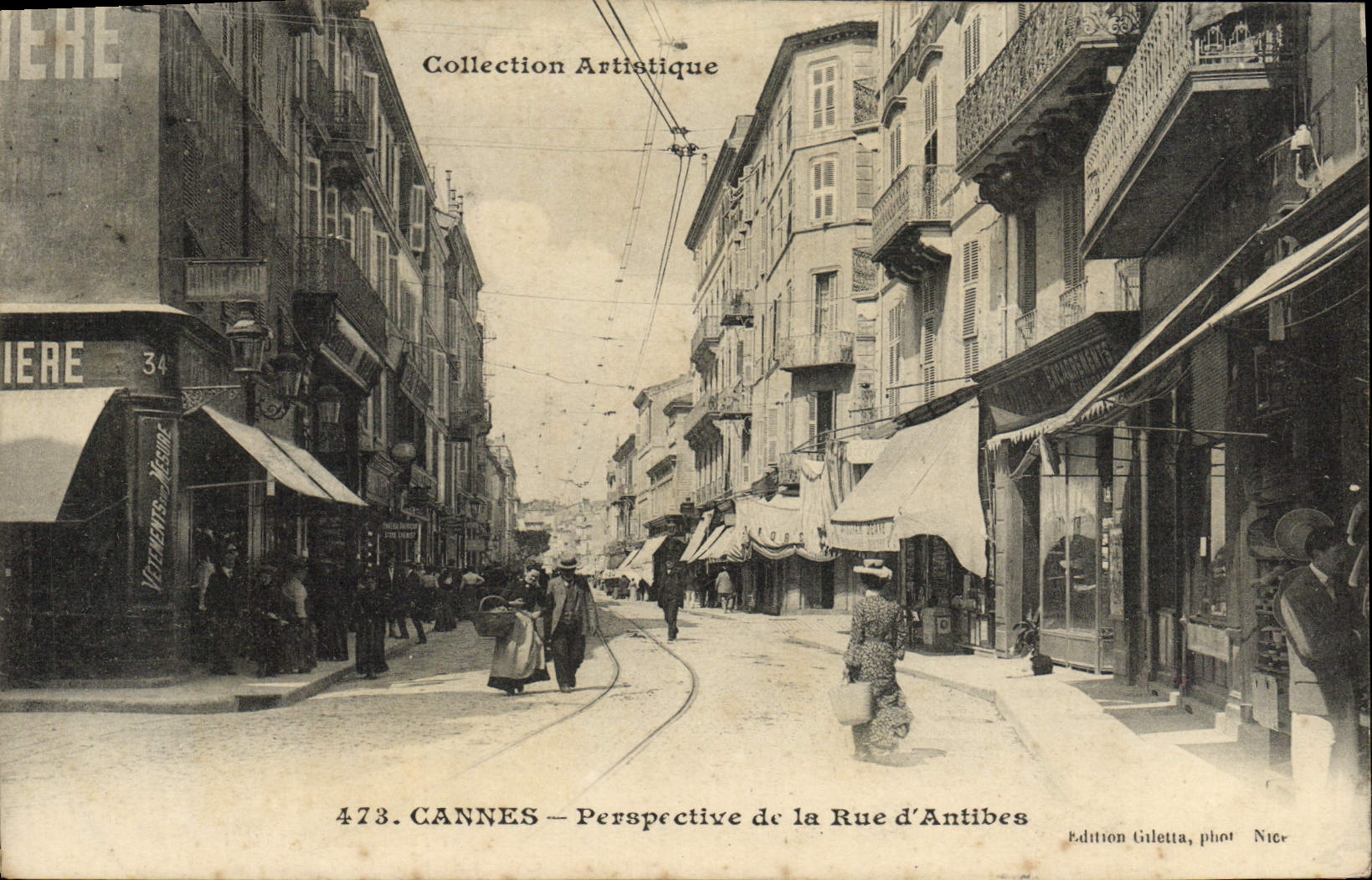 CPA Cannes Perspective de la Rue D'Antibes