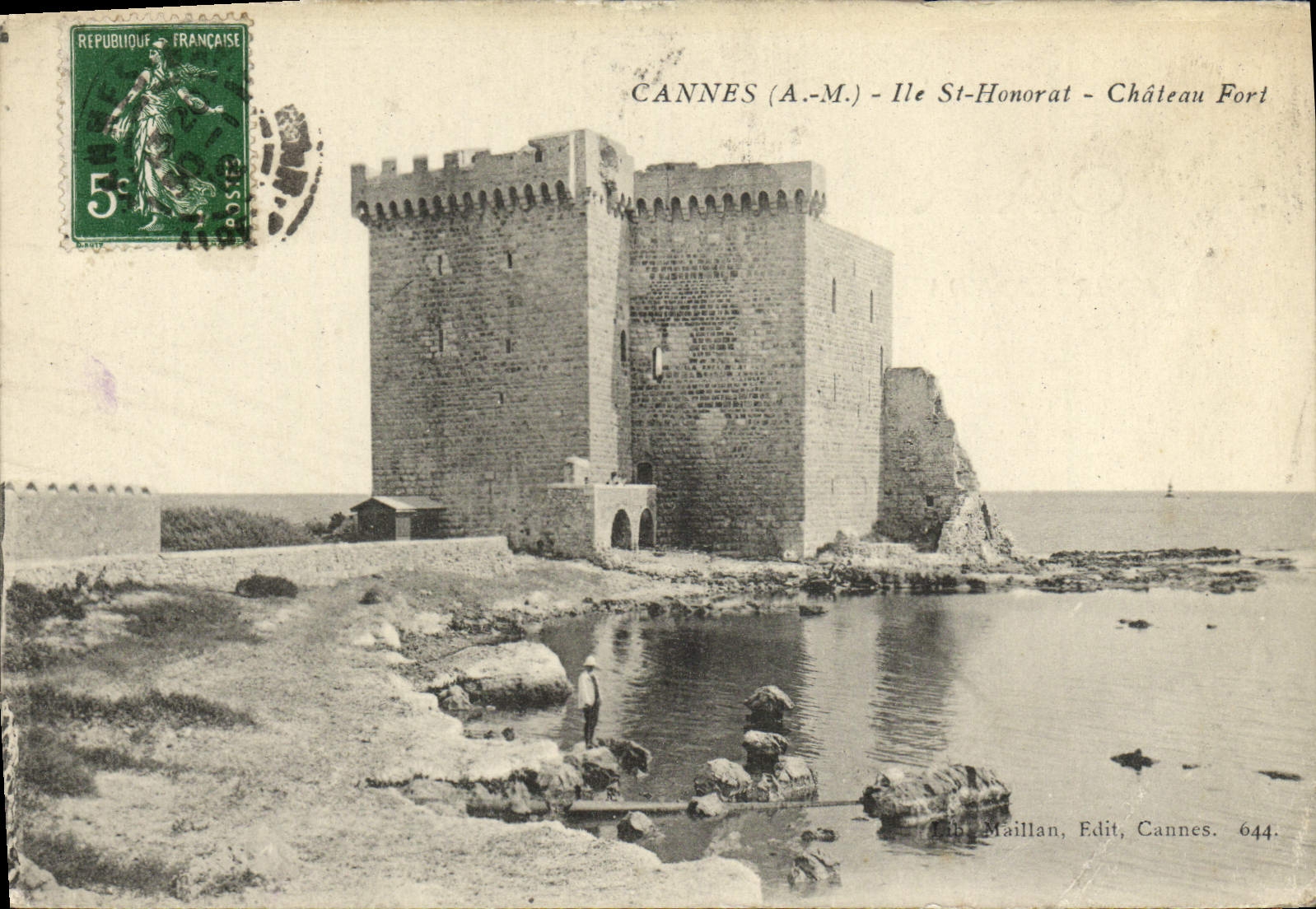 CPA Cannes Ile St Honorat Chateau Fort