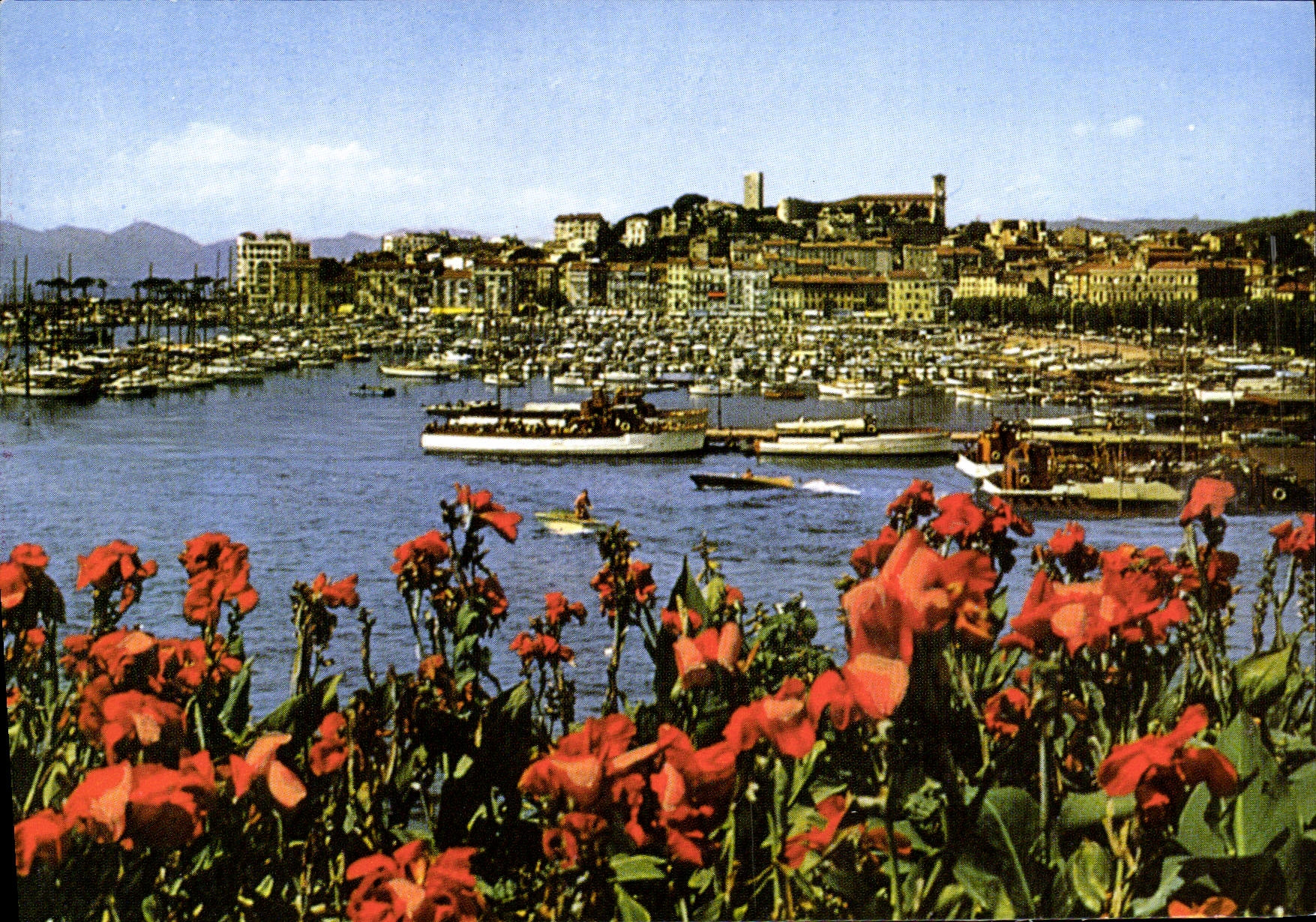 CPM Cannes Vue Generale Sur Le Suquet et un Coin du port