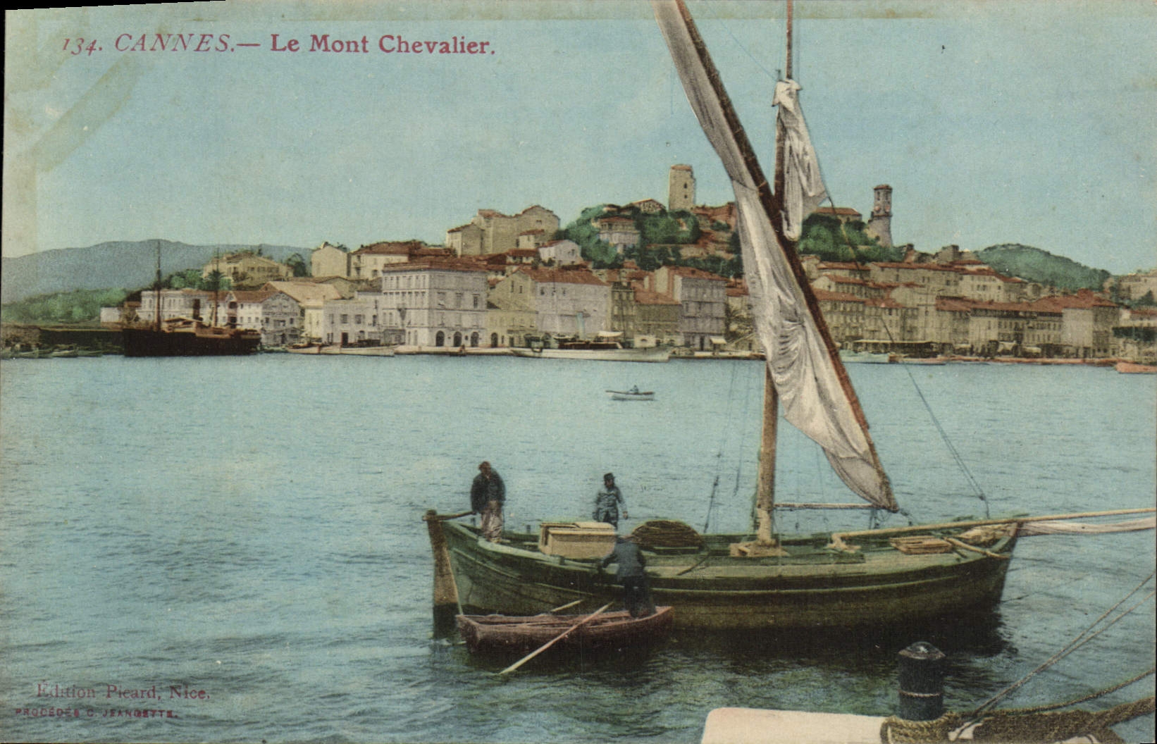 VINTAGE POSTCARD Cannes the Mount Knight Boat